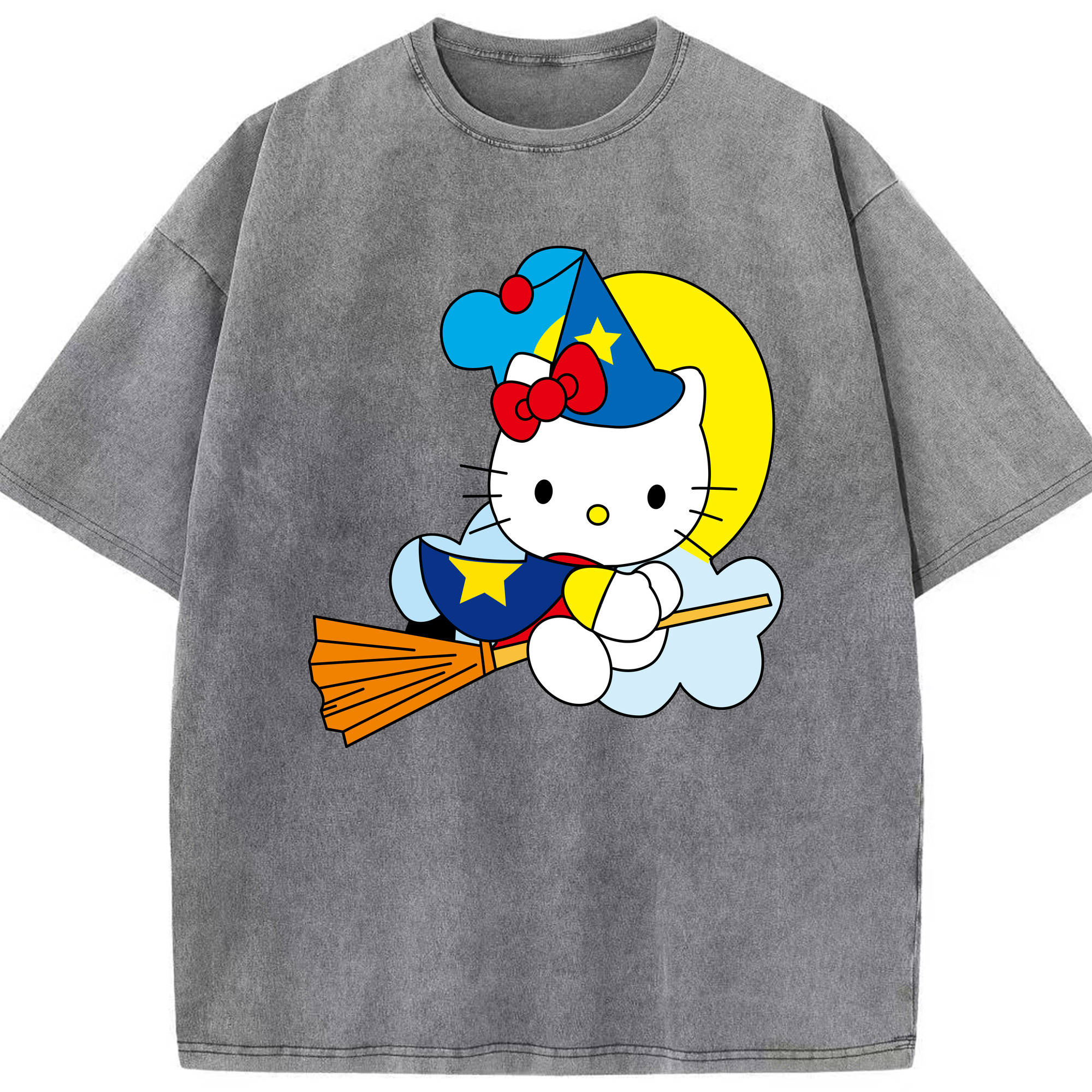 （画像用） Hello Kitty ハローキティ 綿100% ヴィンテージ風 半袖Tシャツ（フロントプリント）