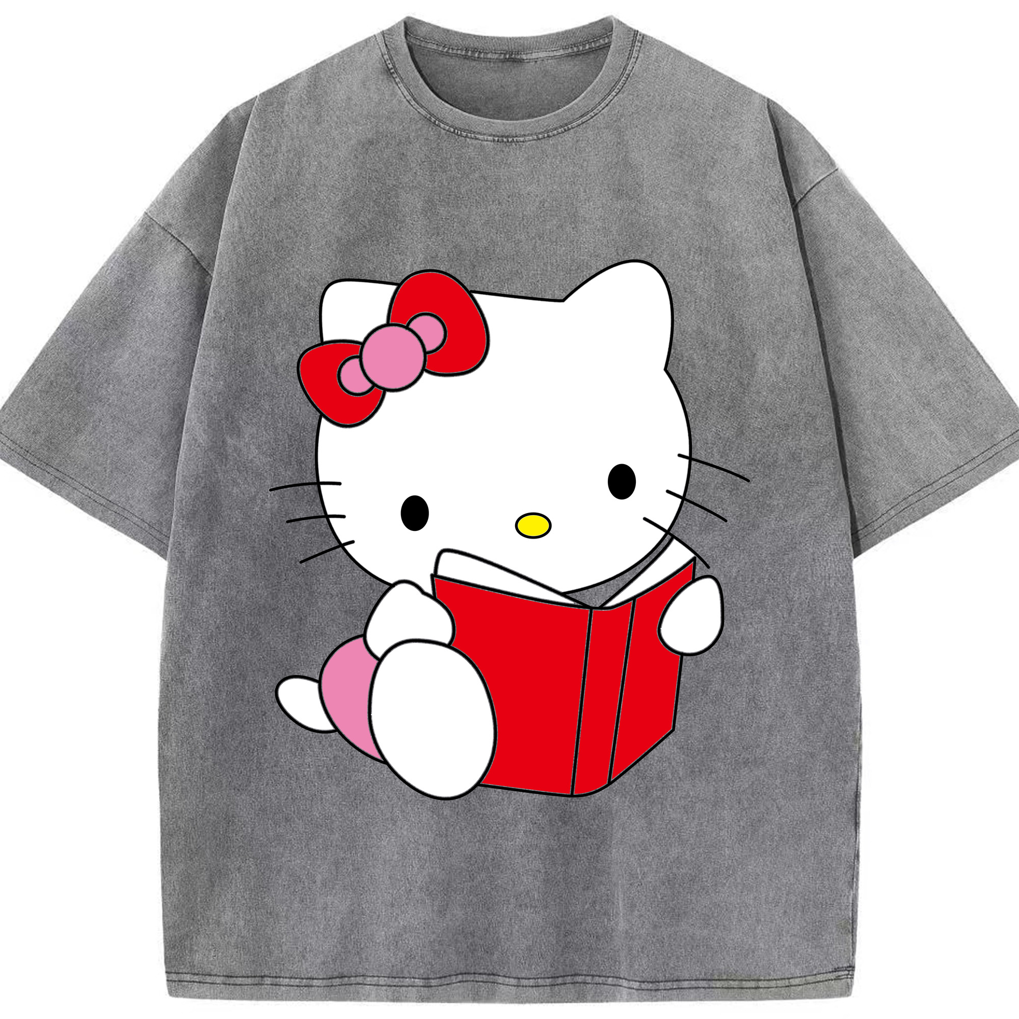 （画像用） Hello Kitty ハローキティ 綿100% ヴィンテージ風 半袖Tシャツ（フロントプリント）