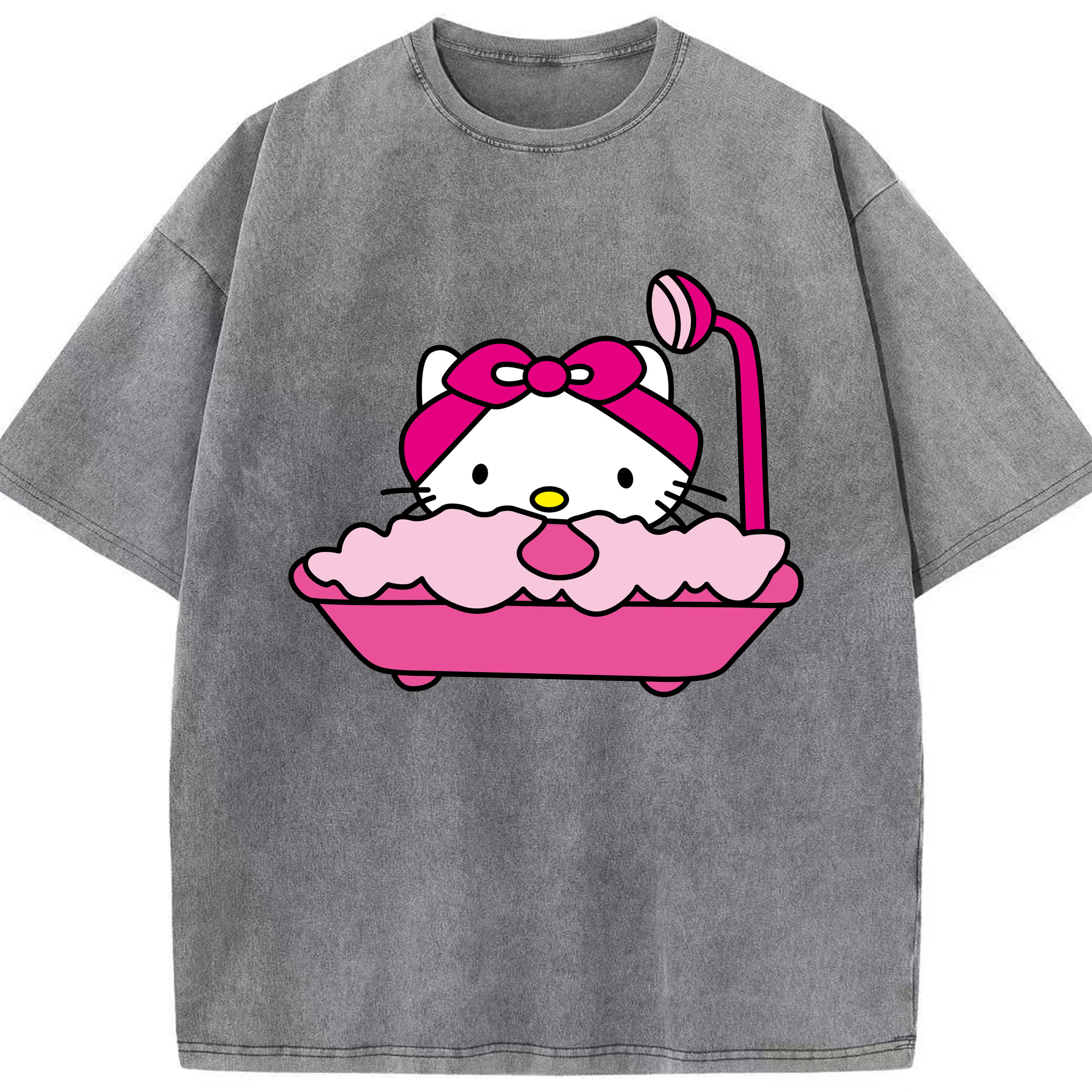 （画像用） Hello Kitty ハローキティ 綿100% ヴィンテージ風 半袖Tシャツ（フロントプリント）