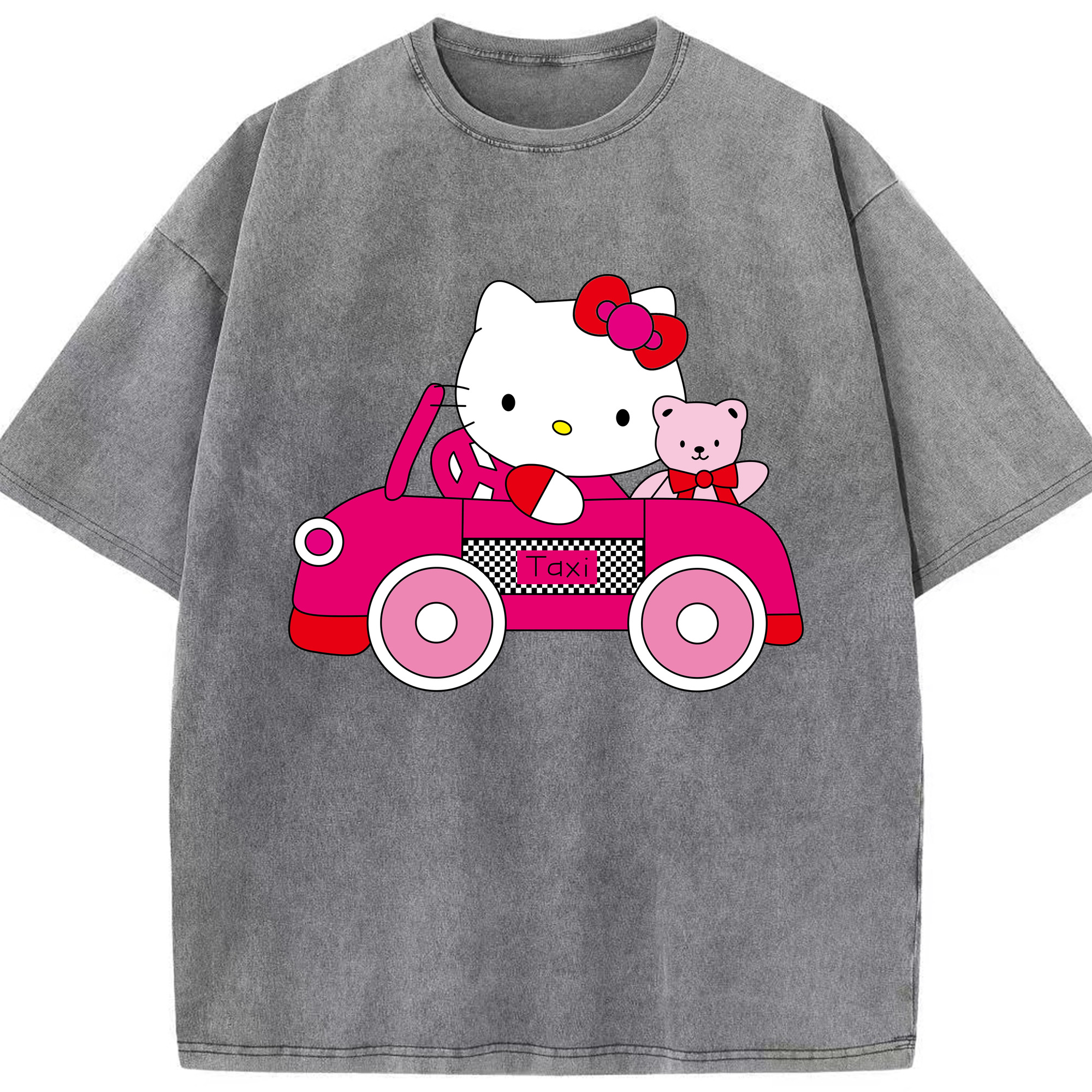 （画像用） Hello Kitty ハローキティ 綿100% ヴィンテージ風 半袖Tシャツ（フロントプリント）