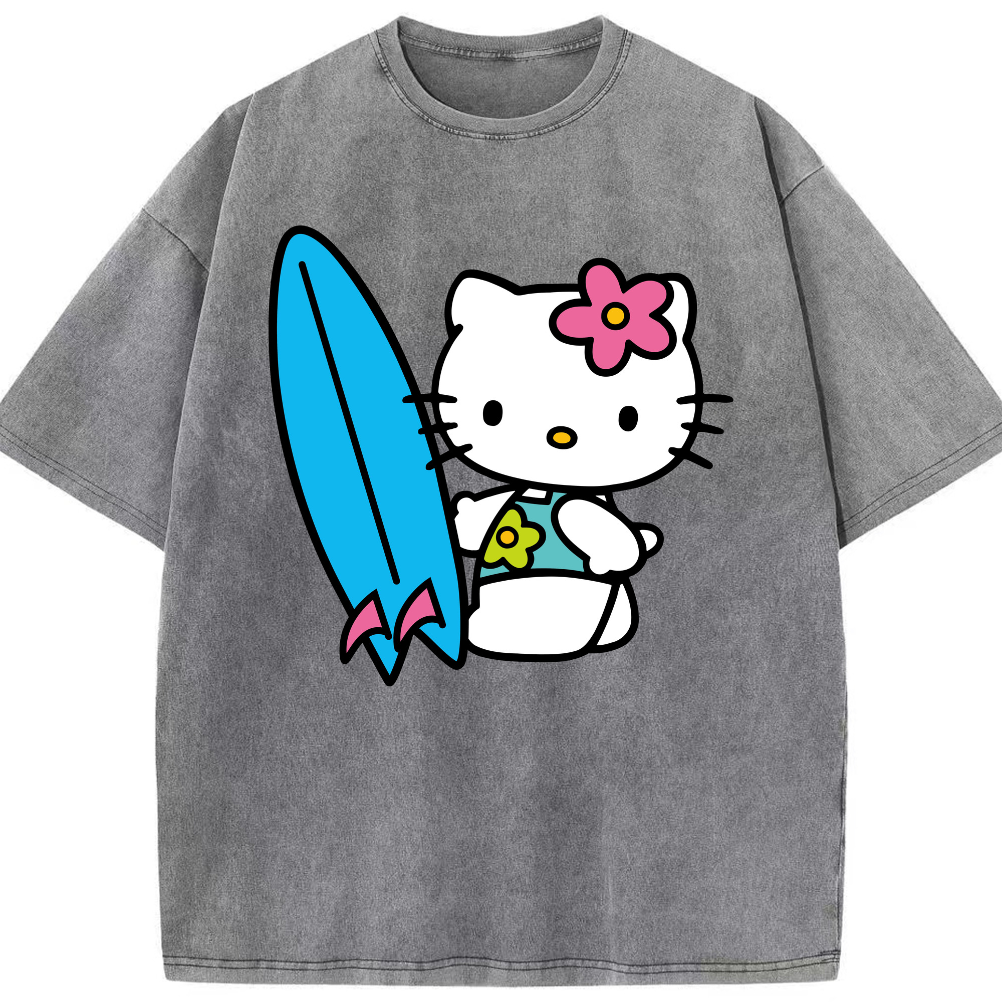 （画像用） Hello Kitty ハローキティ 綿100% ヴィンテージ風 半袖Tシャツ（フロントプリント）
