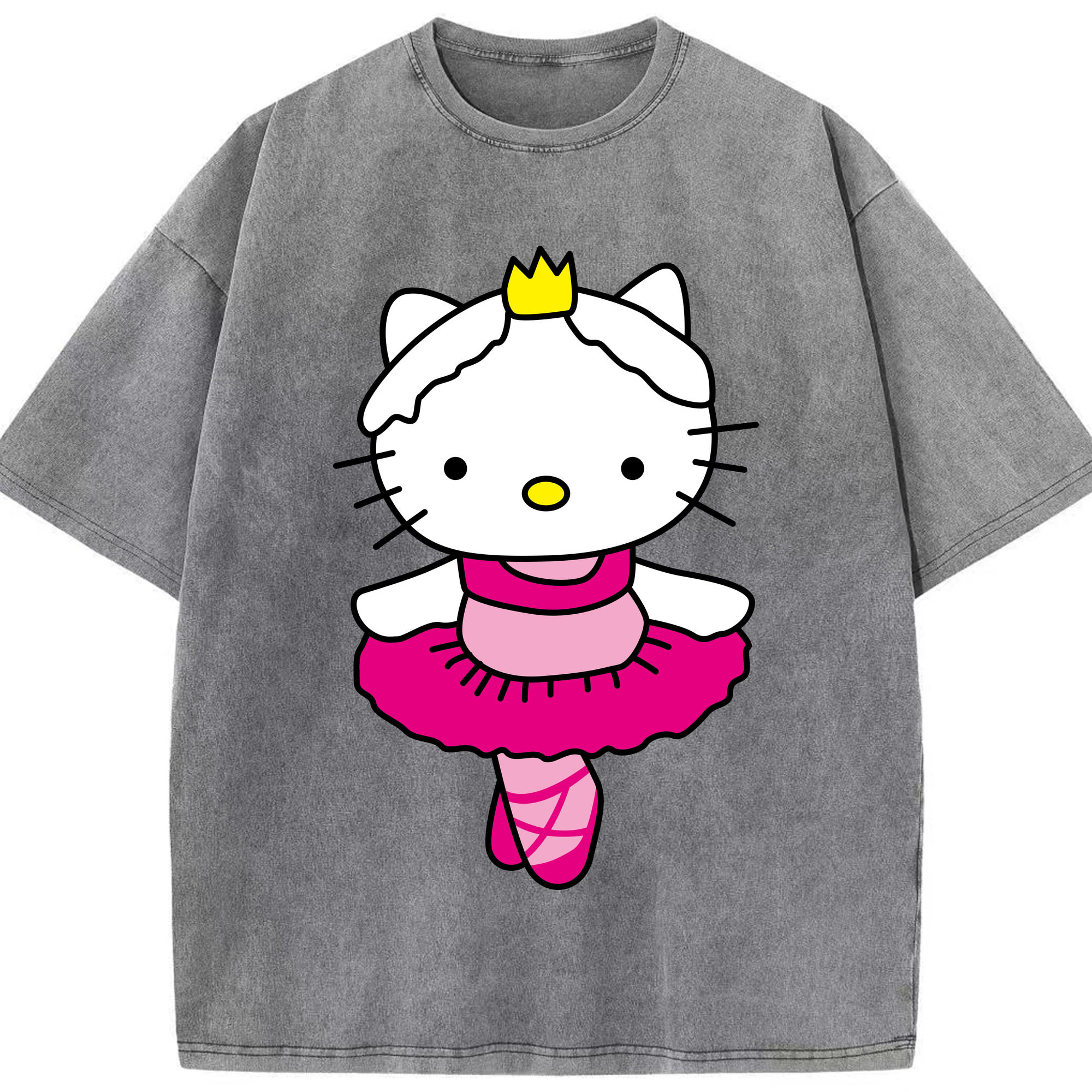 （画像用） Hello Kitty ハローキティ 綿100% ヴィンテージ風 半袖Tシャツ（フロントプリント）
