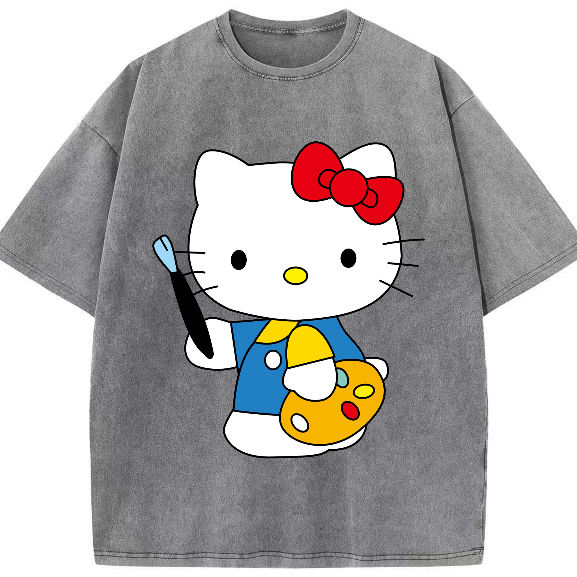 （画像用） Hello Kitty ハローキティ 綿100% ヴィンテージ風 半袖Tシャツ（フロントプリント）