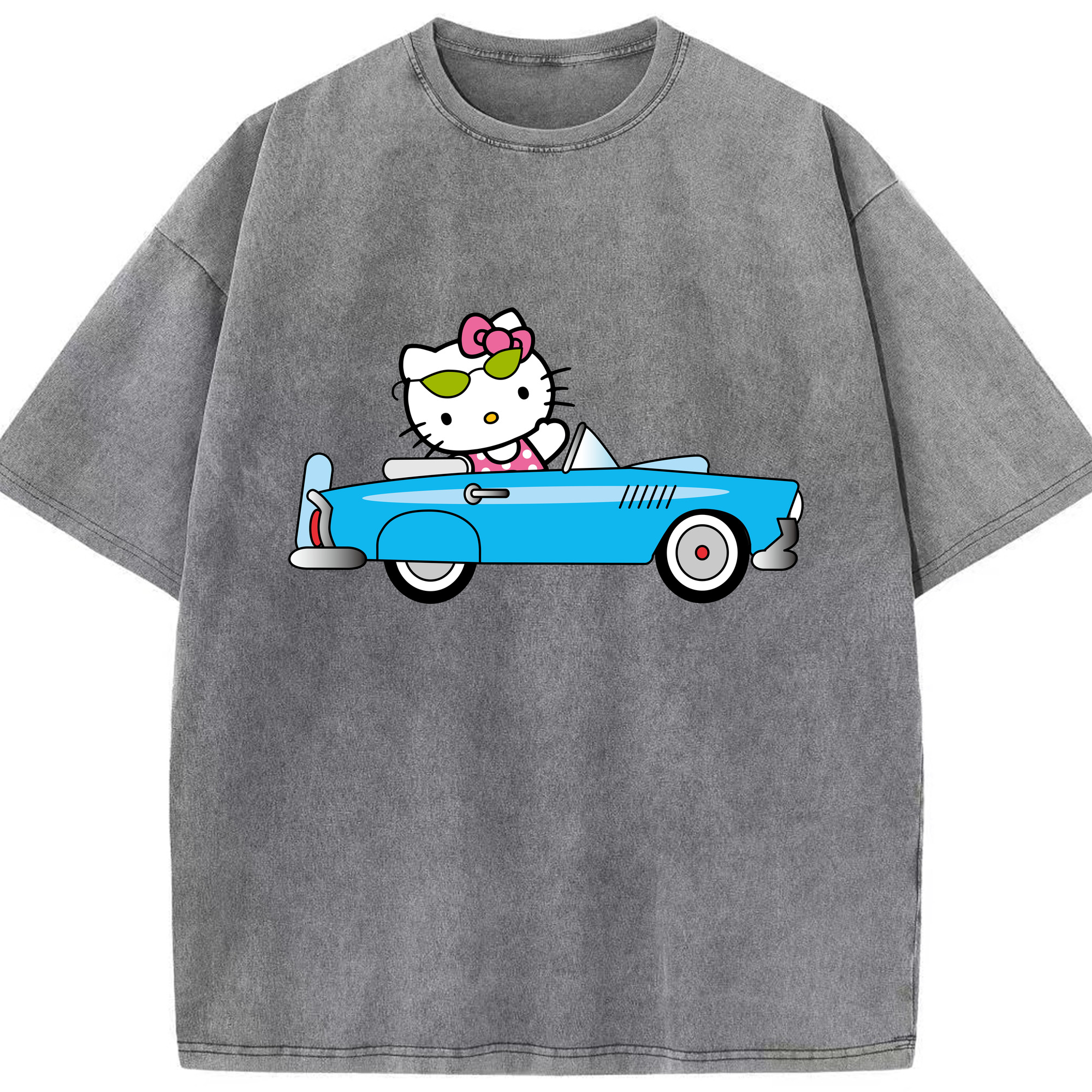 （画像用） Hello Kitty ハローキティ 綿100% ヴィンテージ風 半袖Tシャツ（フロントプリント）