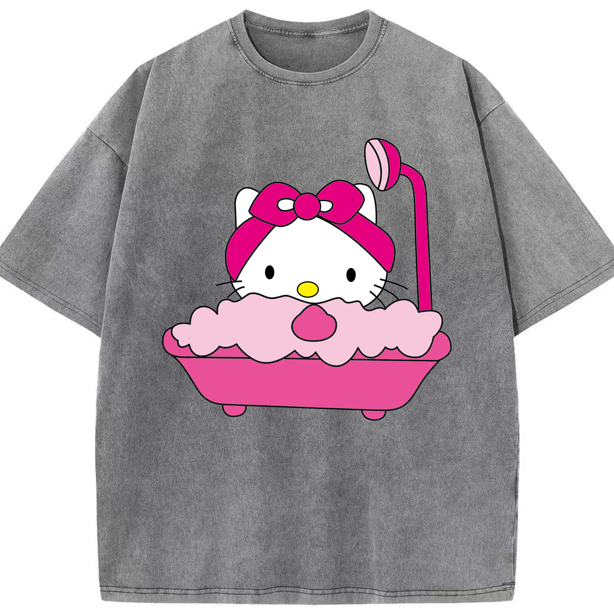 （画像用） Hello Kitty ハローキティ 綿100% ヴィンテージ風 半袖Tシャツ（フロントプリント）