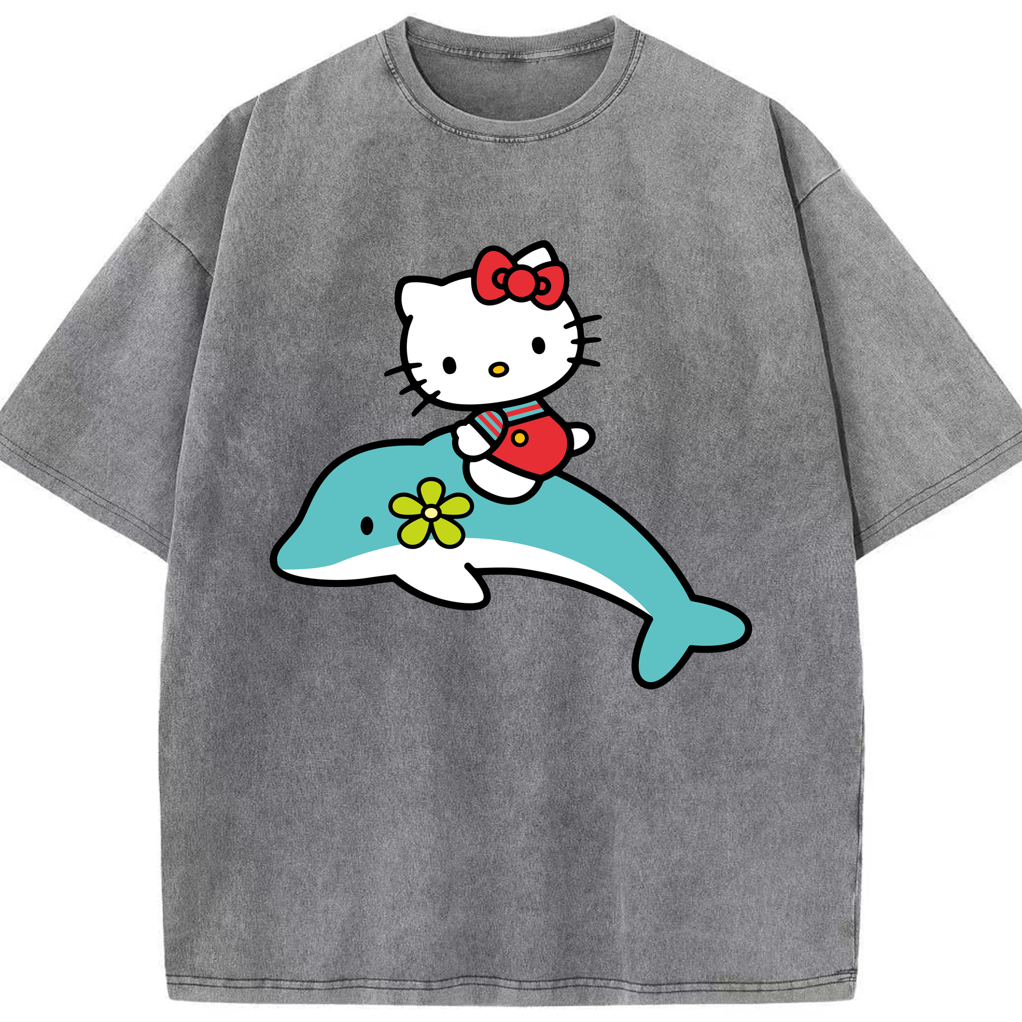 （画像用） Hello Kitty ハローキティ 綿100% ヴィンテージ風 半袖Tシャツ（フロントプリント）