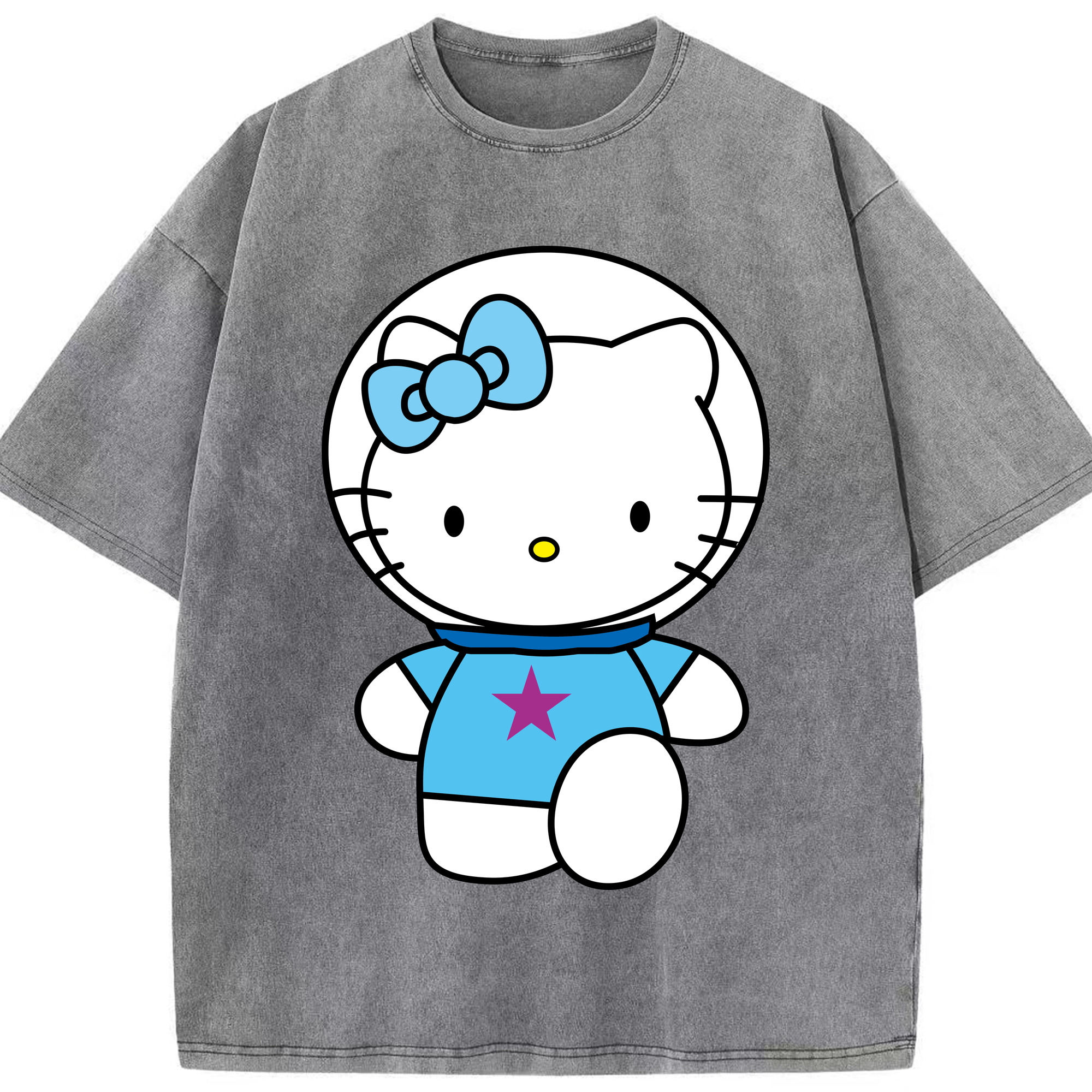 （画像用） Hello Kitty ハローキティ 綿100% ヴィンテージ風 半袖Tシャツ（フロントプリント）