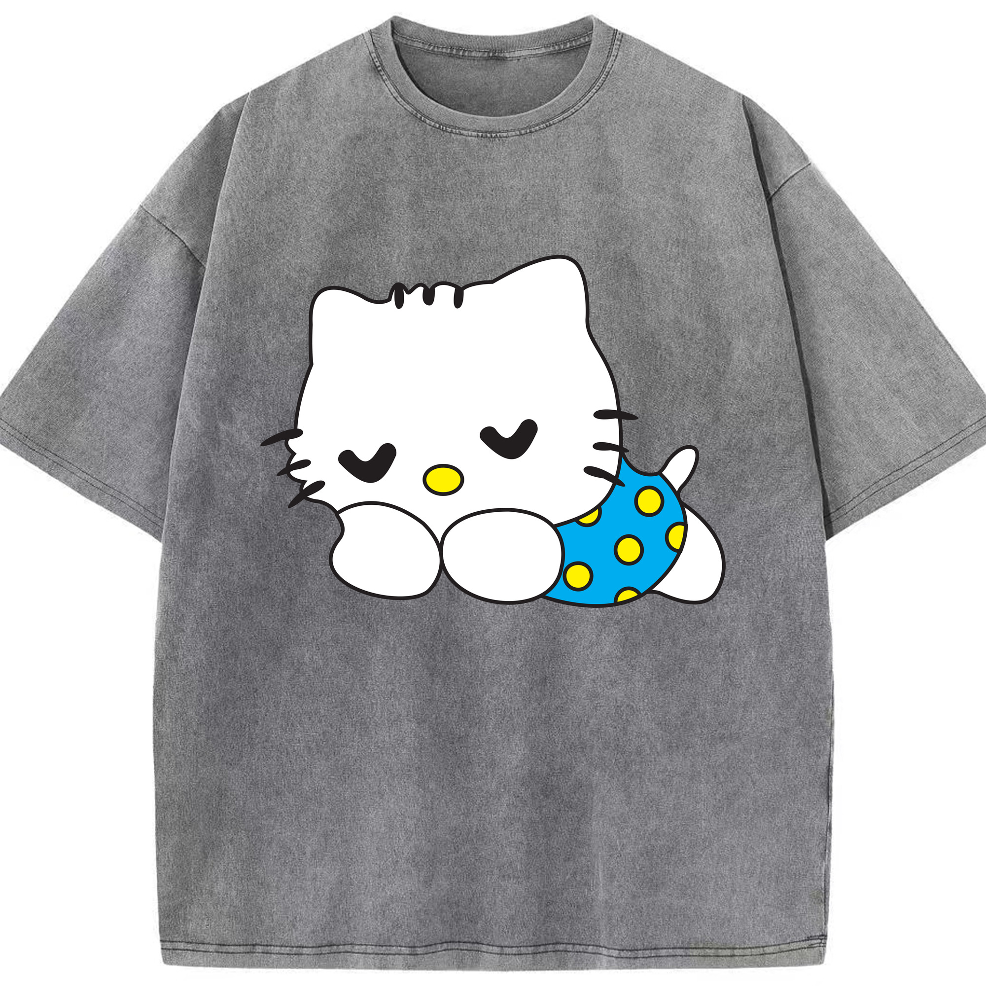 （画像用） Hello Kitty ハローキティ 綿100% ヴィンテージ風 半袖Tシャツ（フロントプリント）