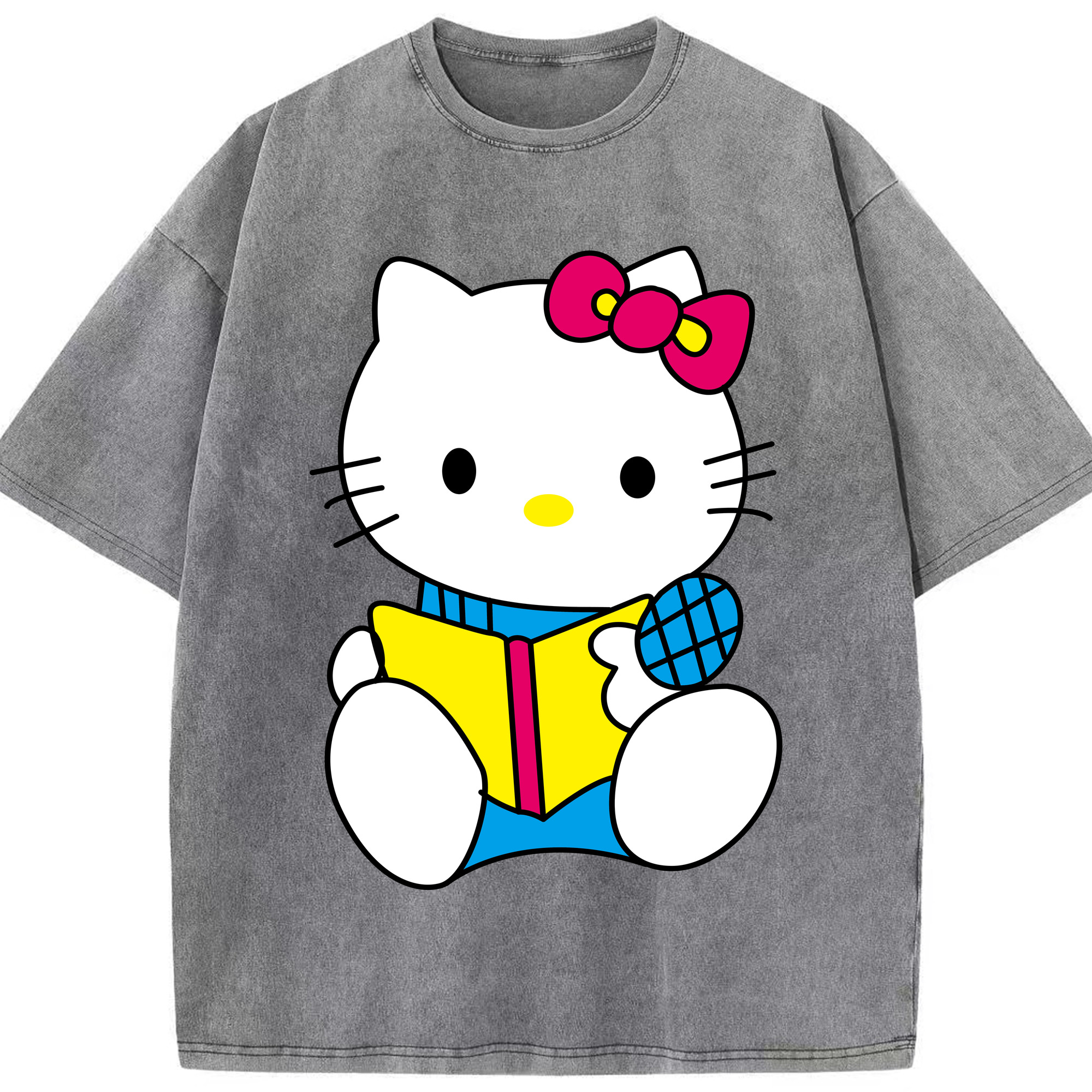 （画像用） Hello Kitty ハローキティ 綿100% ヴィンテージ風 半袖Tシャツ（フロントプリント）