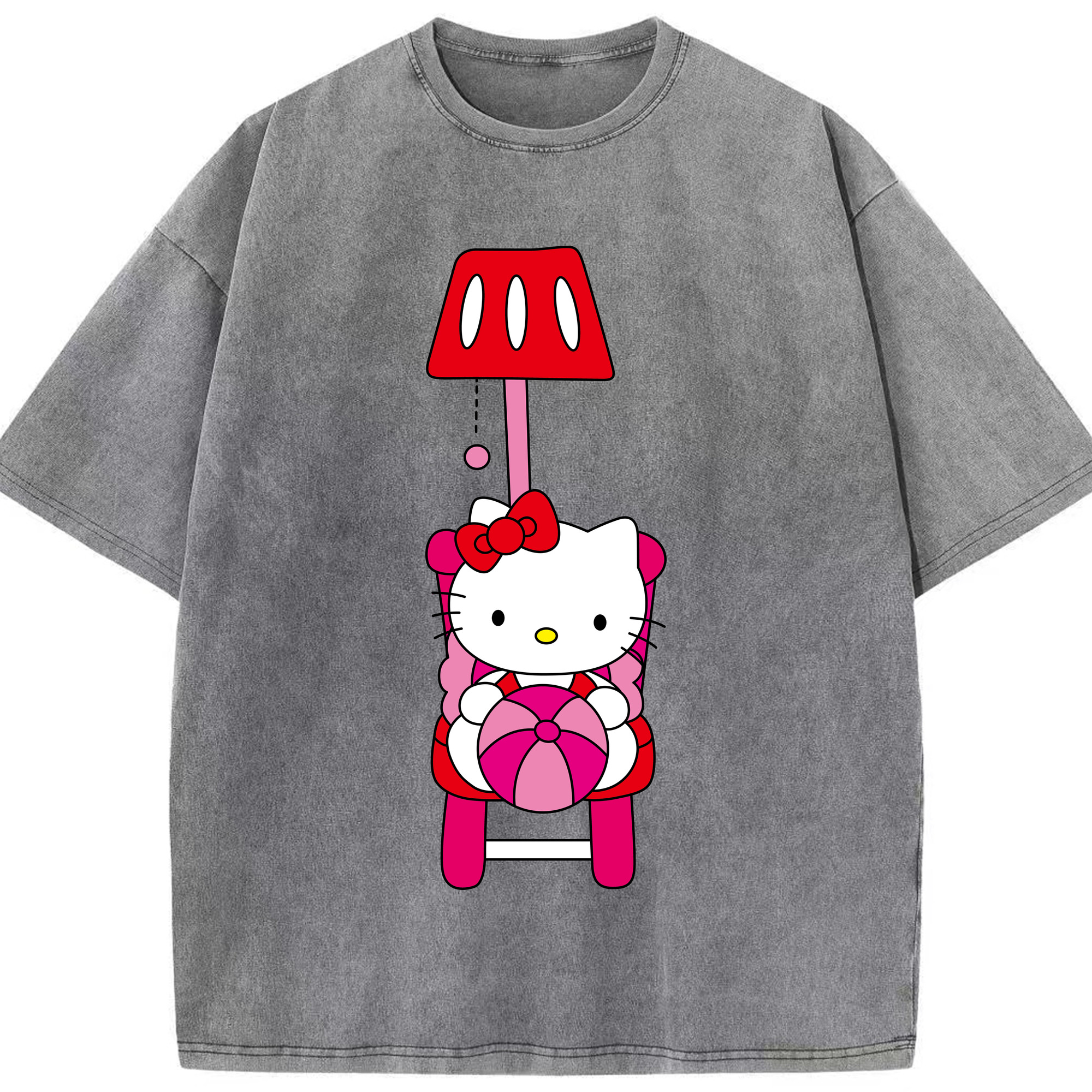 （画像用） Hello Kitty ハローキティ 綿100% ヴィンテージ風 半袖Tシャツ（フロントプリント）