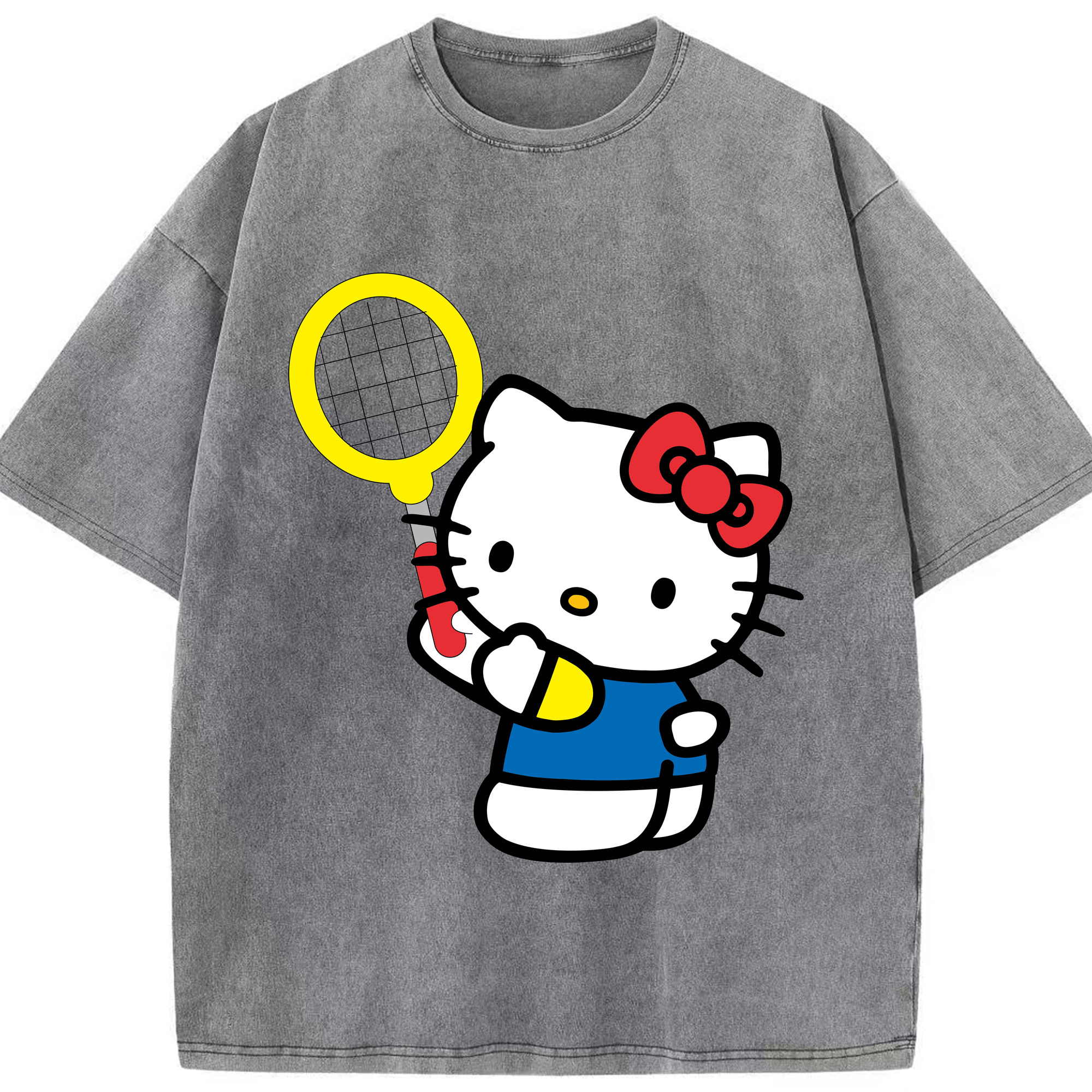 （画像用） Hello Kitty ハローキティ 綿100% ヴィンテージ風 半袖Tシャツ（フロントプリント）