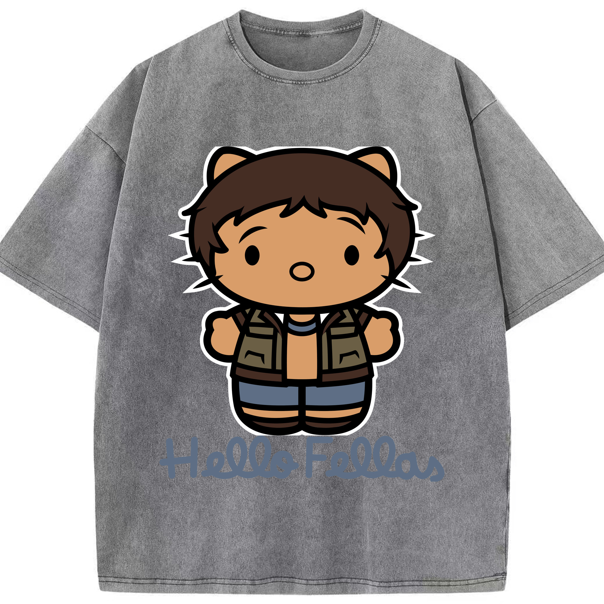 （画像用） Hello Kitty ハローキティ 綿100% ヴィンテージ風 半袖Tシャツ（フロントプリント）