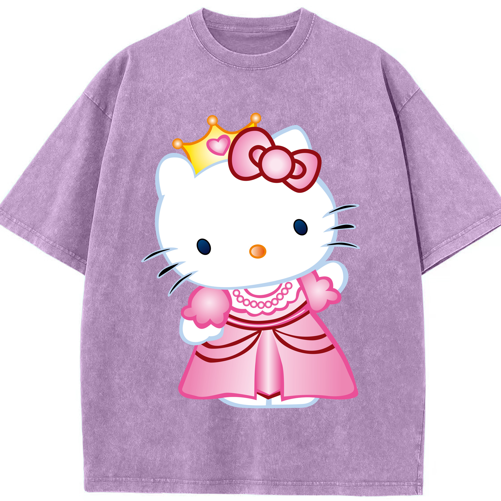 （画像用） Hello Kitty ハローキティ 綿100% ヴィンテージ風 半袖Tシャツ（フロントプリント）