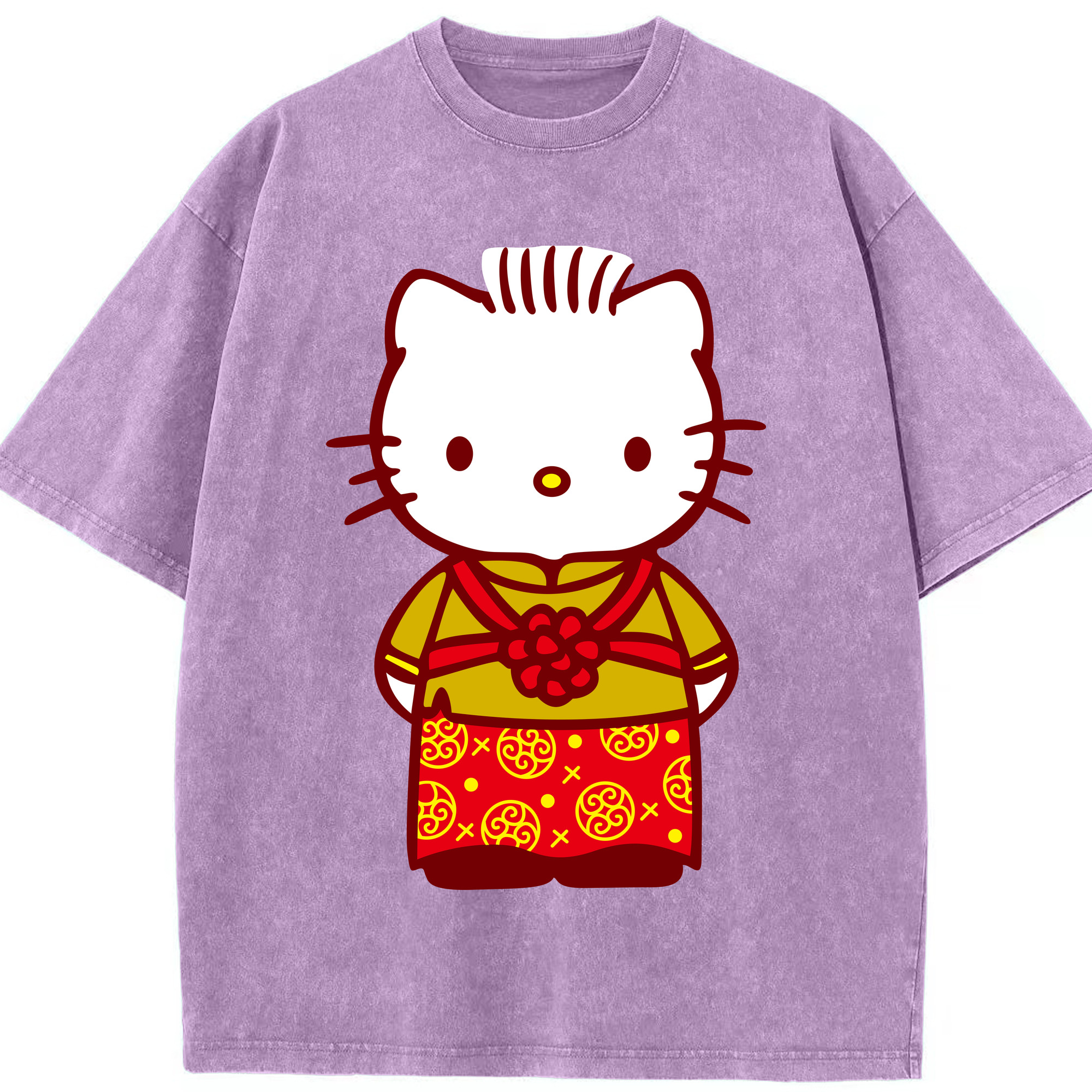 （画像用） Hello Kitty ハローキティ 綿100% ヴィンテージ風 半袖Tシャツ（フロントプリント）
