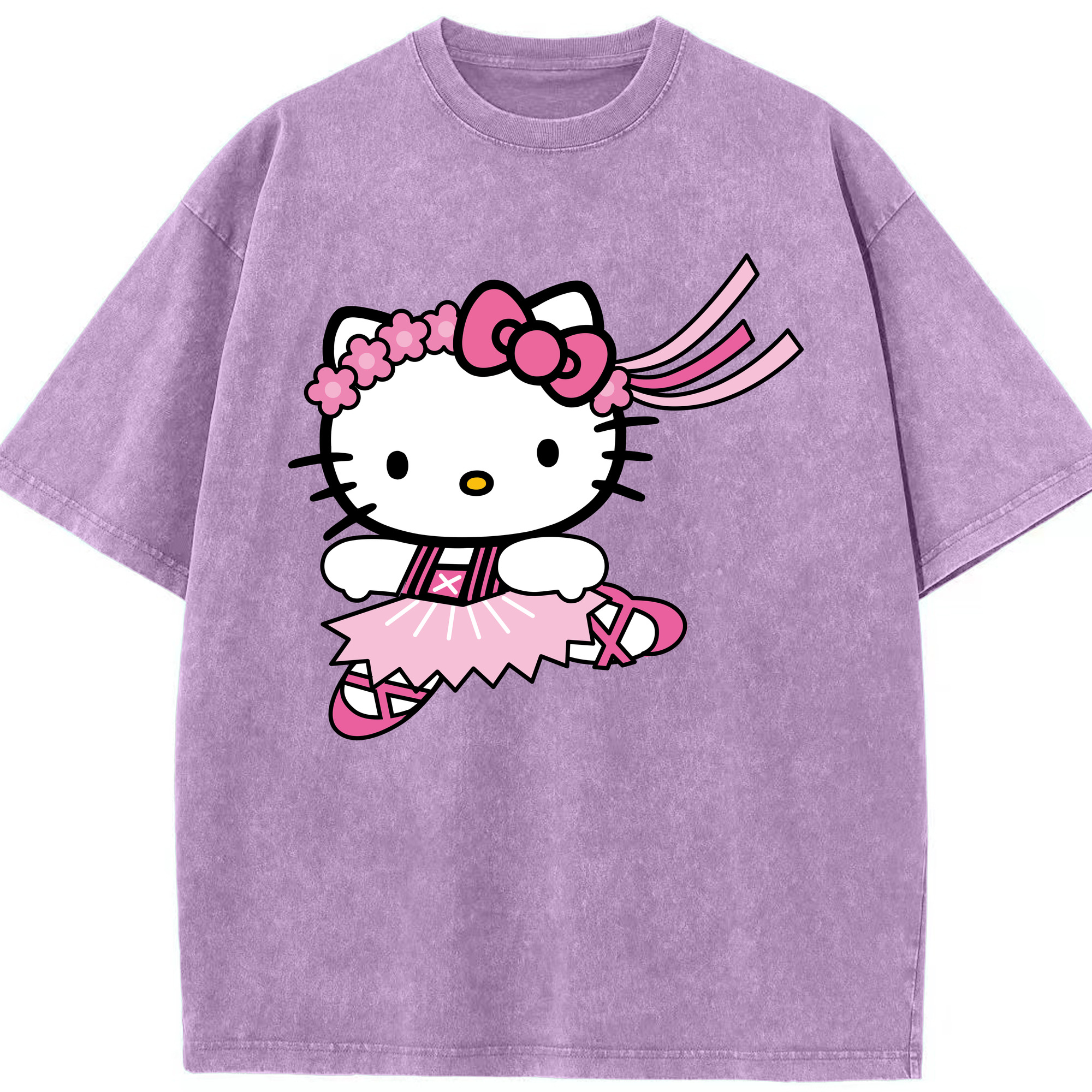 （画像用） Hello Kitty ハローキティ 綿100% ヴィンテージ風 半袖Tシャツ（フロントプリント）