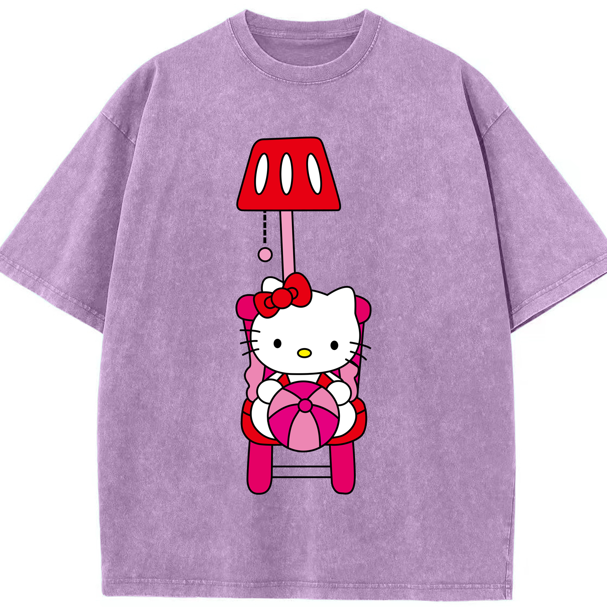 （画像用） Hello Kitty ハローキティ 綿100% ヴィンテージ風 半袖Tシャツ（フロントプリント）