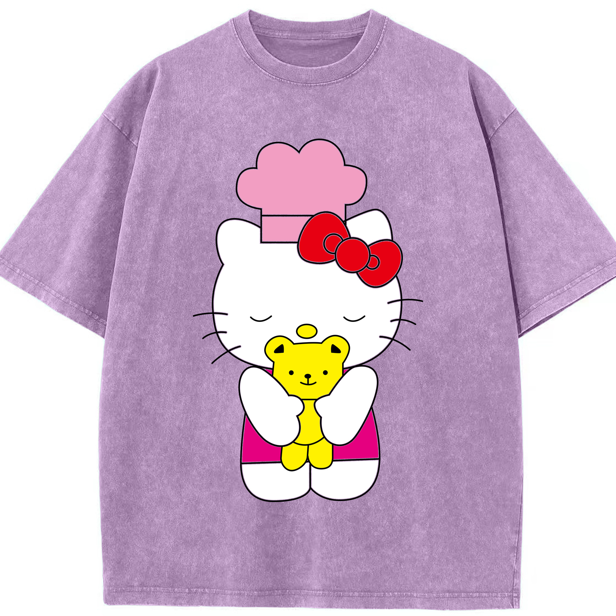（画像用） Hello Kitty ハローキティ 綿100% ヴィンテージ風 半袖Tシャツ（フロントプリント）