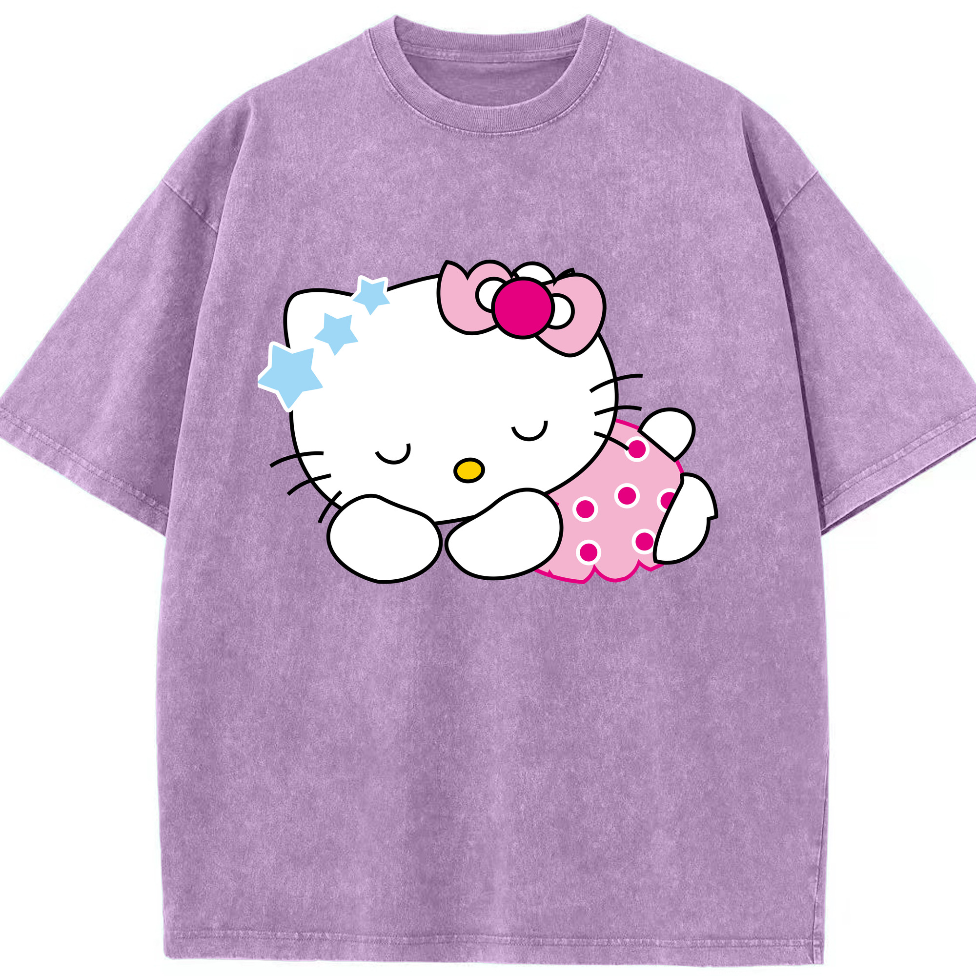 （画像用） Hello Kitty ハローキティ 綿100% ヴィンテージ風 半袖Tシャツ（フロントプリント）
