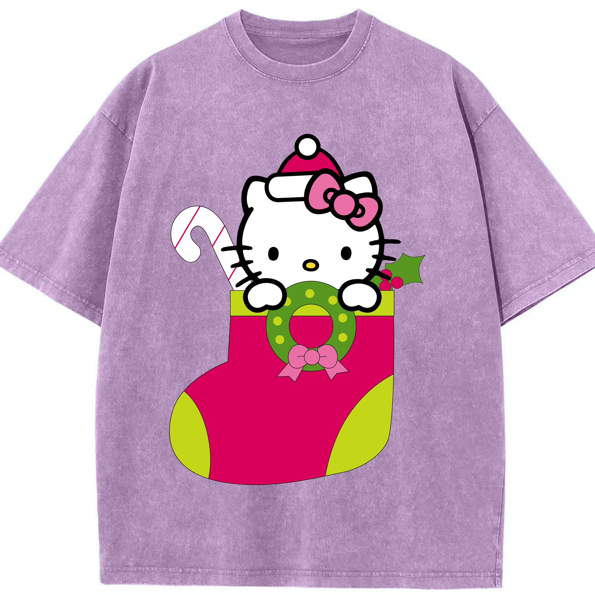 （画像用） Hello Kitty ハローキティ 綿100% ヴィンテージ風 半袖Tシャツ（フロントプリント）
