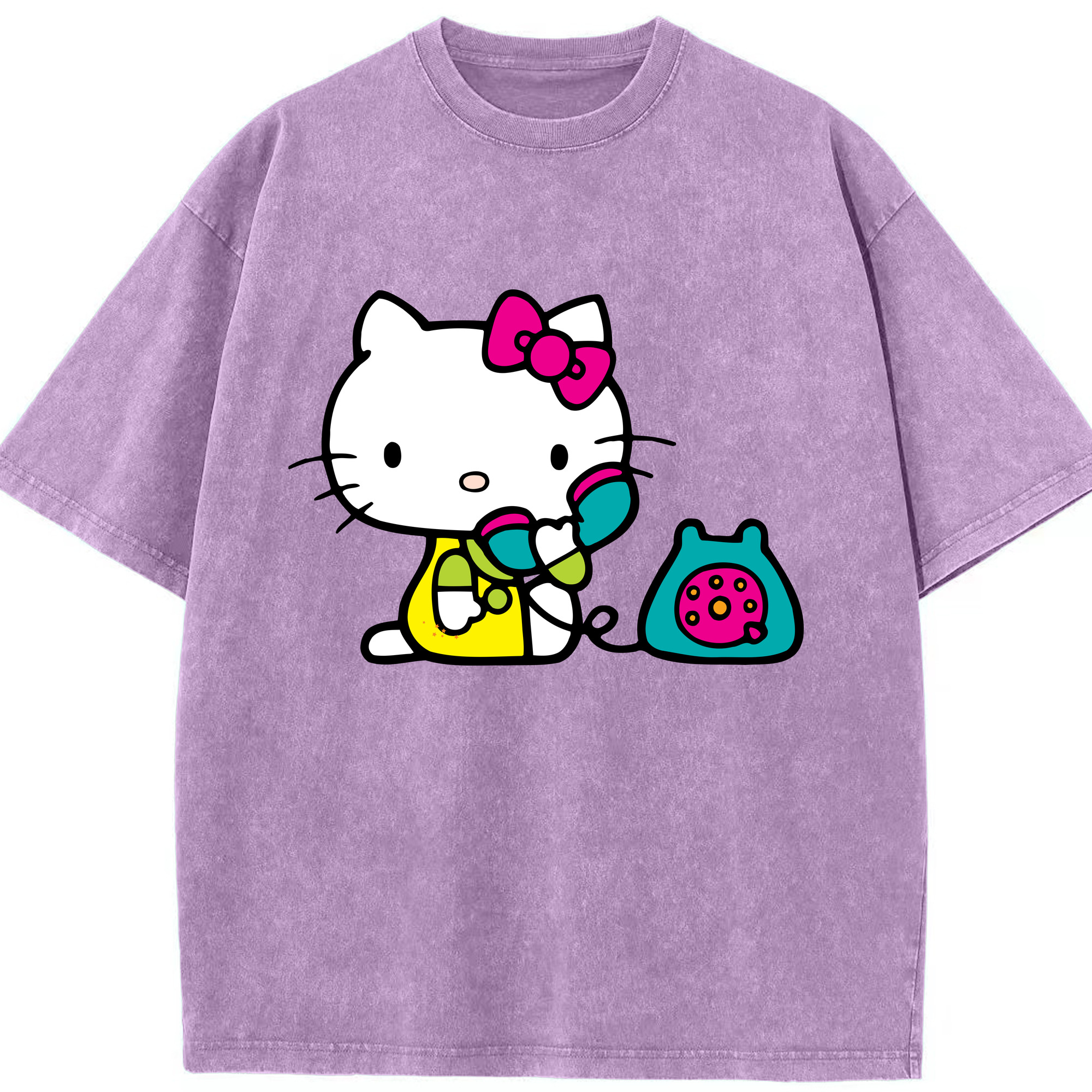 （画像用） Hello Kitty ハローキティ 綿100% ヴィンテージ風 半袖Tシャツ（フロントプリント）