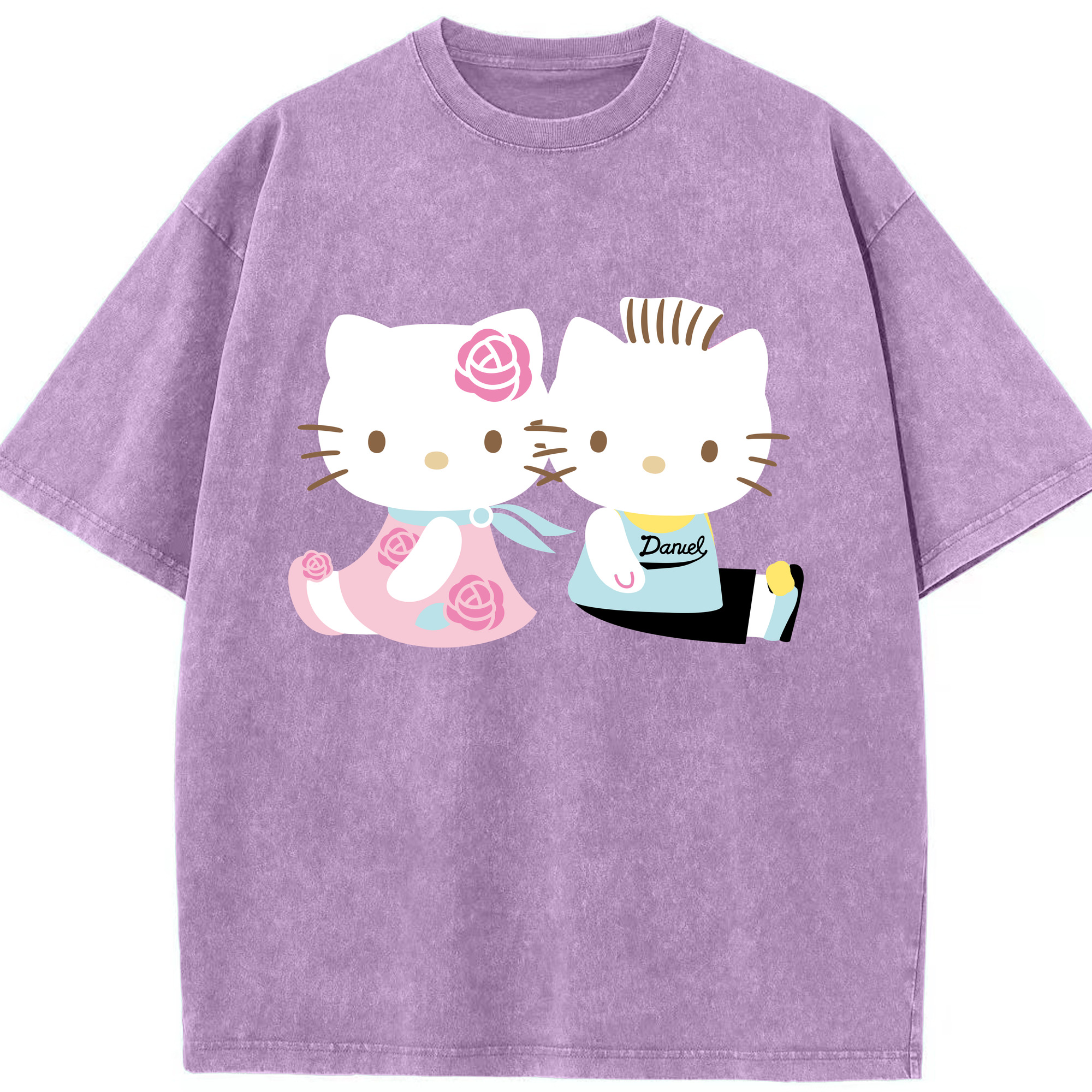 （画像用） Hello Kitty ハローキティ 綿100% ヴィンテージ風 半袖Tシャツ（フロントプリント）