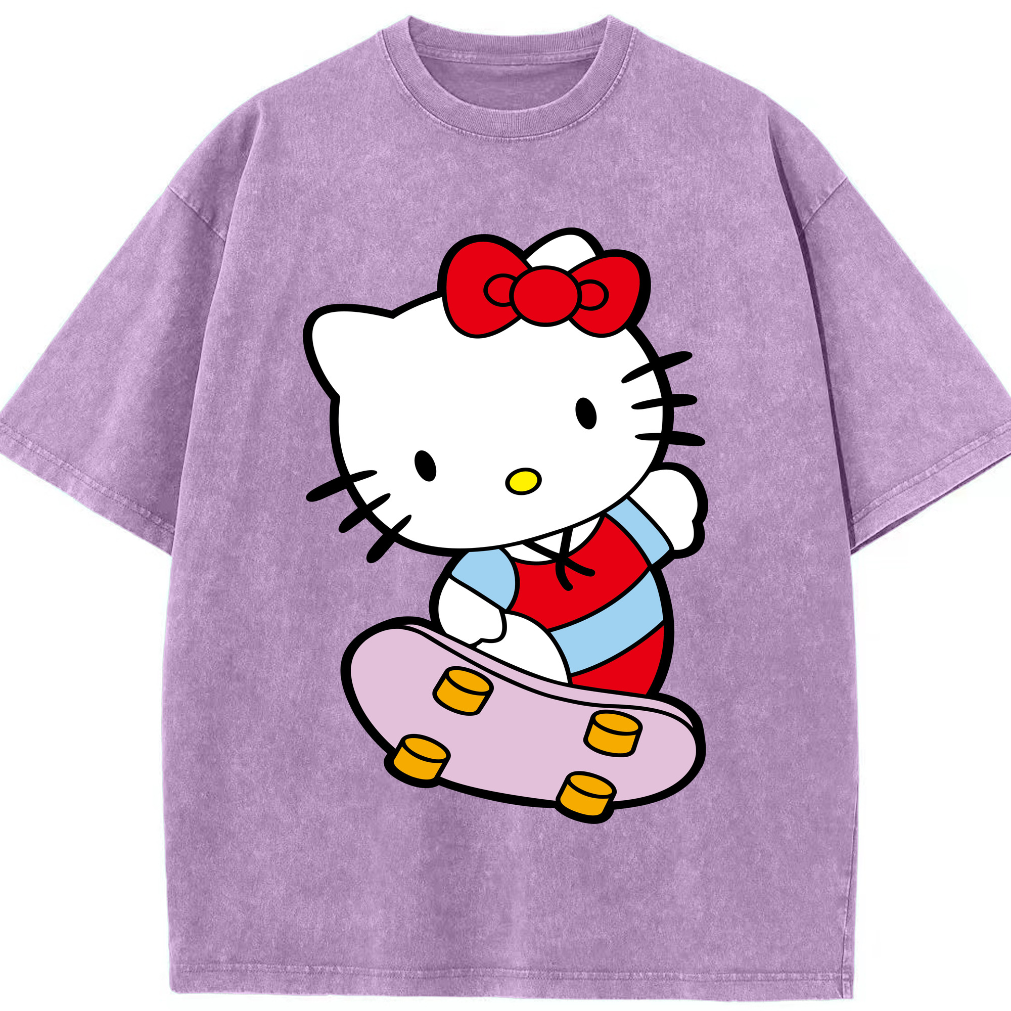 （画像用） Hello Kitty ハローキティ 綿100% ヴィンテージ風 半袖Tシャツ（フロントプリント）