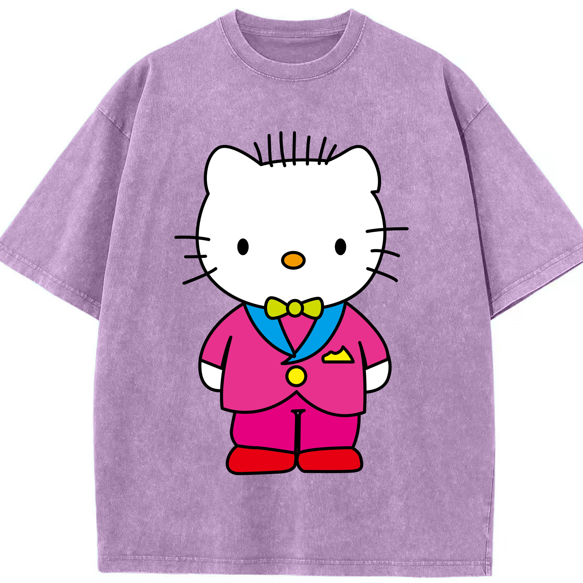 （画像用） Hello Kitty ハローキティ 綿100% ヴィンテージ風 半袖Tシャツ（フロントプリント）