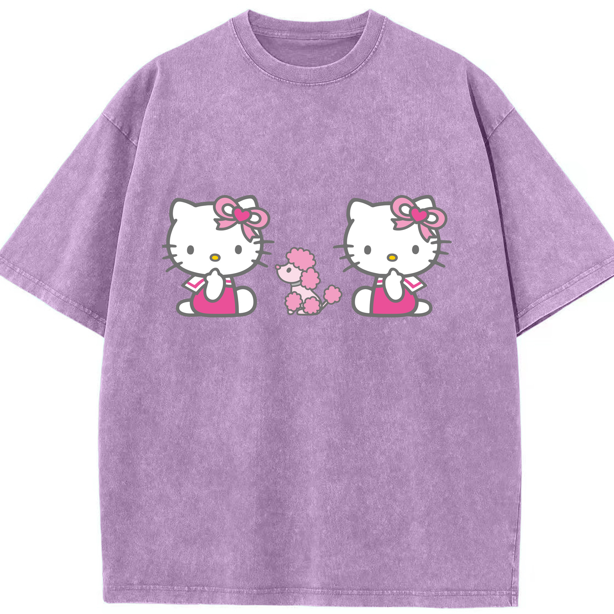 （画像用） Hello Kitty ハローキティ 綿100% ヴィンテージ風 半袖Tシャツ（フロントプリント）
