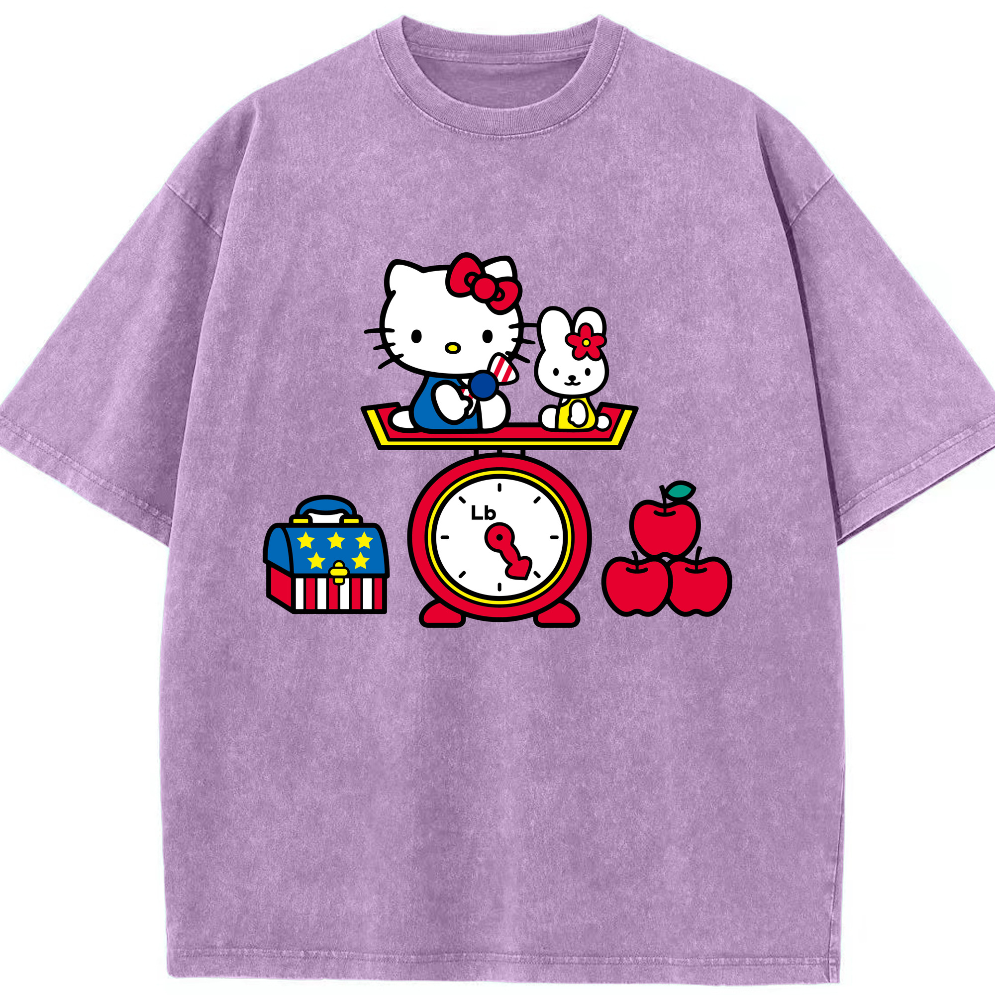 （画像用） Hello Kitty ハローキティ 綿100% ヴィンテージ風 半袖Tシャツ（フロントプリント）