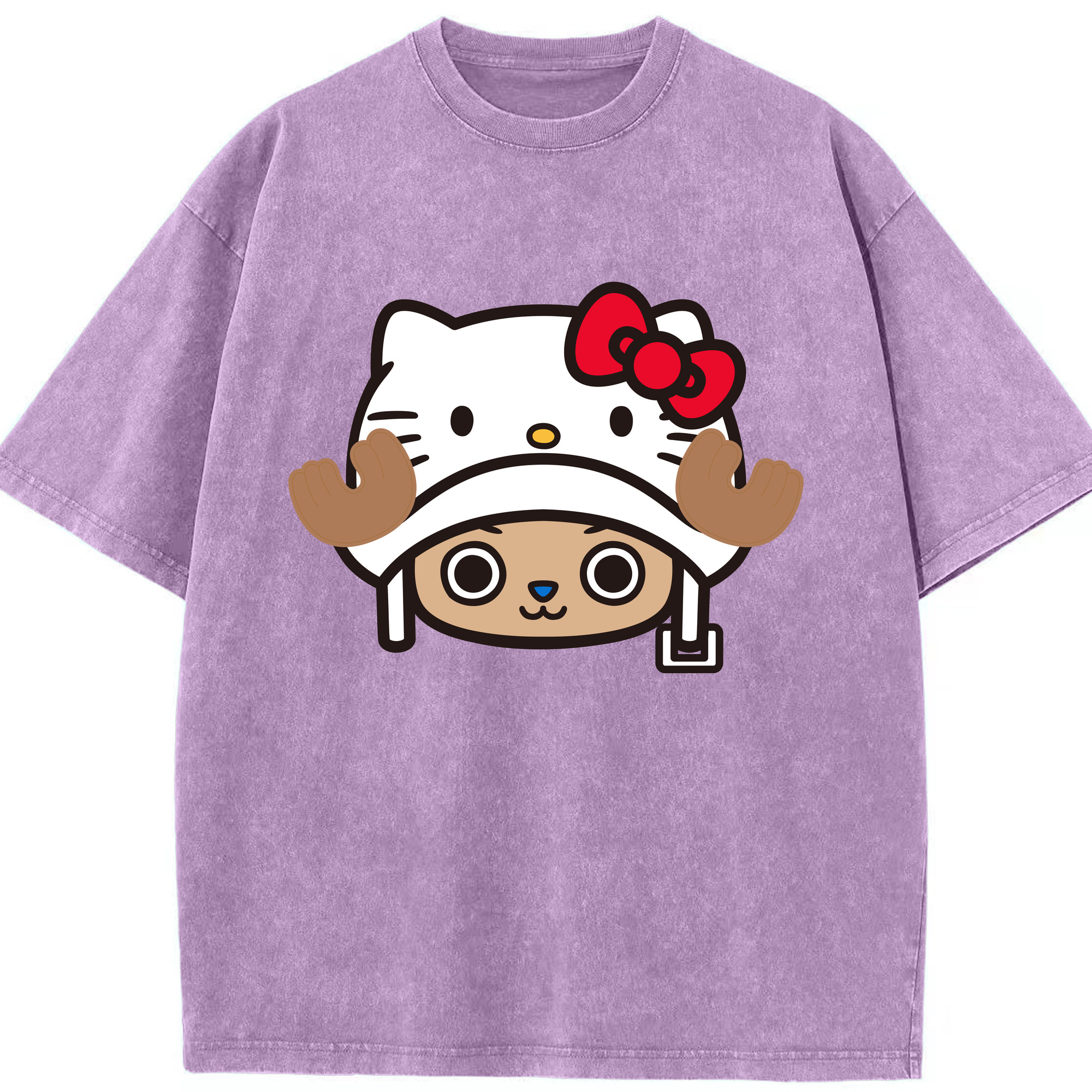 （画像用） Hello Kitty ハローキティ 綿100% ヴィンテージ風 半袖Tシャツ（フロントプリント）