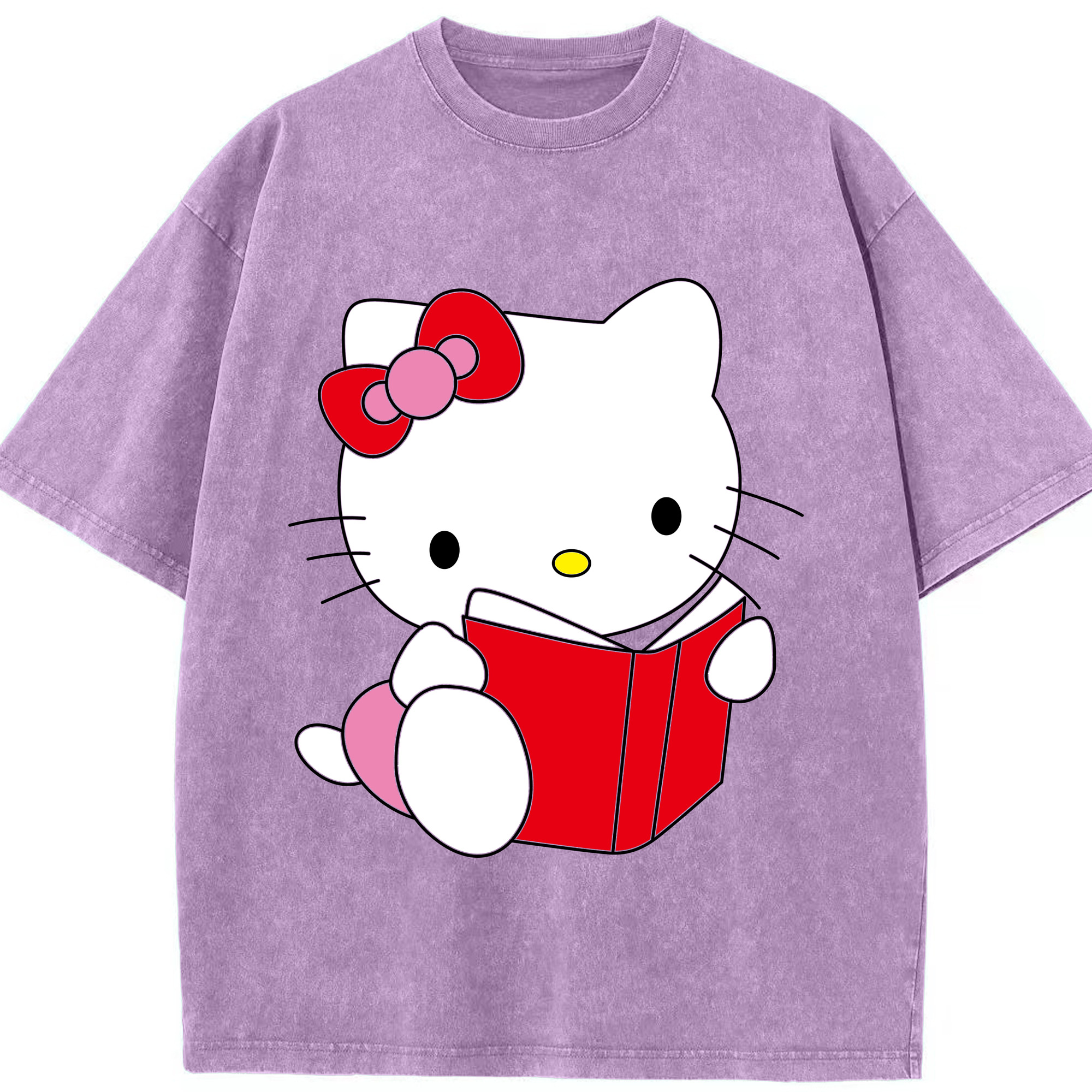 （画像用） Hello Kitty ハローキティ 綿100% ヴィンテージ風 半袖Tシャツ（フロントプリント）