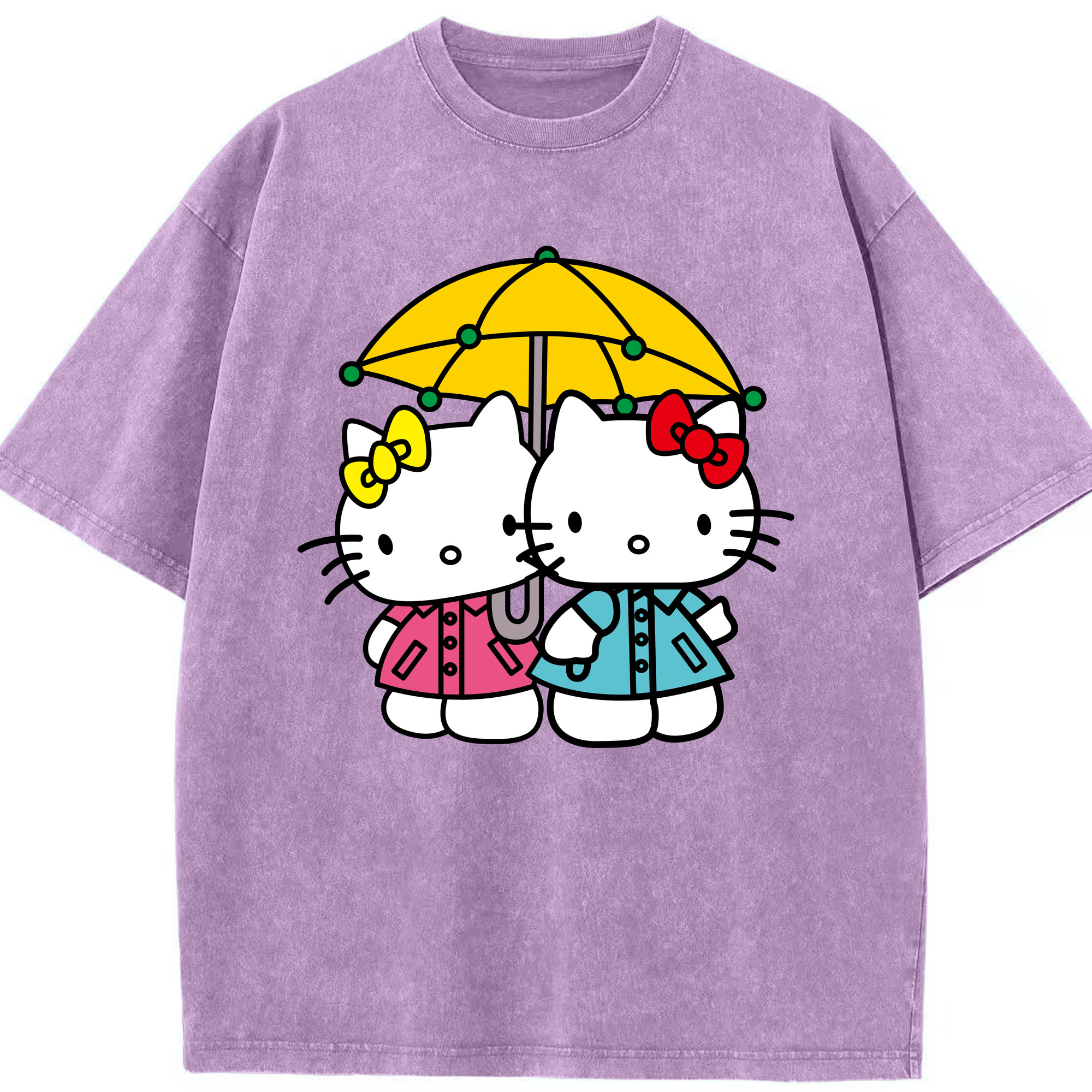 （画像用） Hello Kitty ハローキティ 綿100% ヴィンテージ風 半袖Tシャツ（フロントプリント）