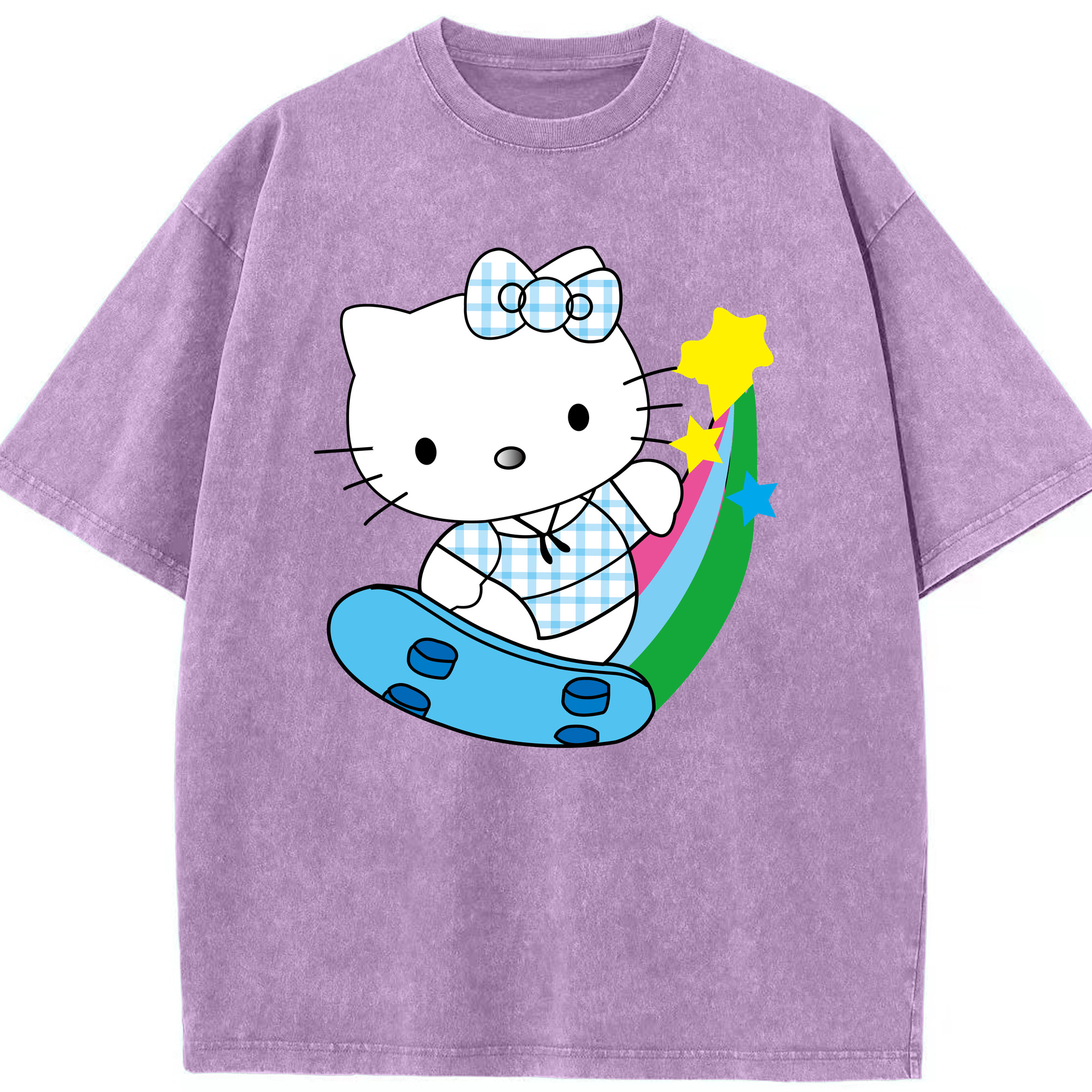 （画像用） Hello Kitty ハローキティ 綿100% ヴィンテージ風 半袖Tシャツ（フロントプリント）