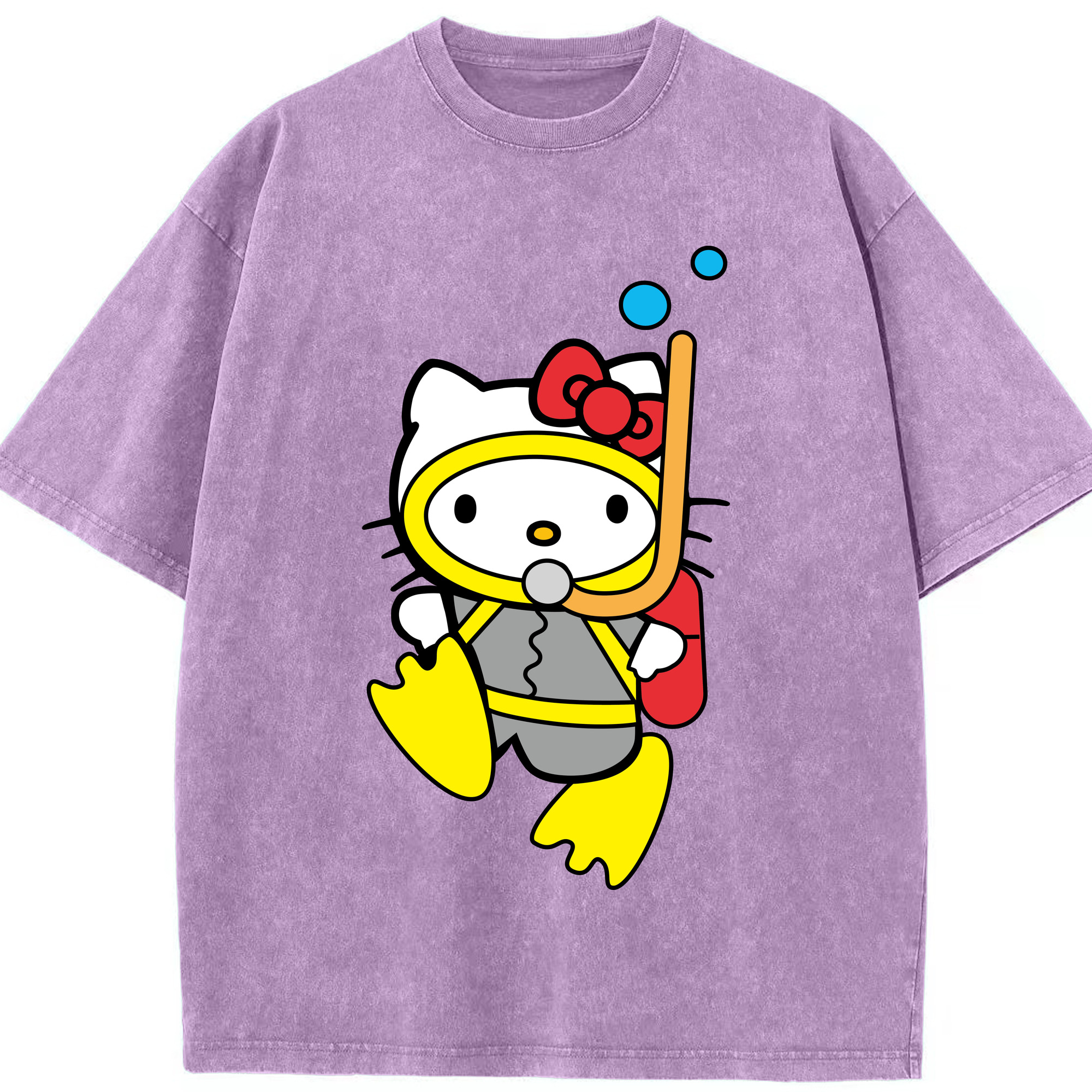 （画像用） Hello Kitty ハローキティ 綿100% ヴィンテージ風 半袖Tシャツ（フロントプリント）