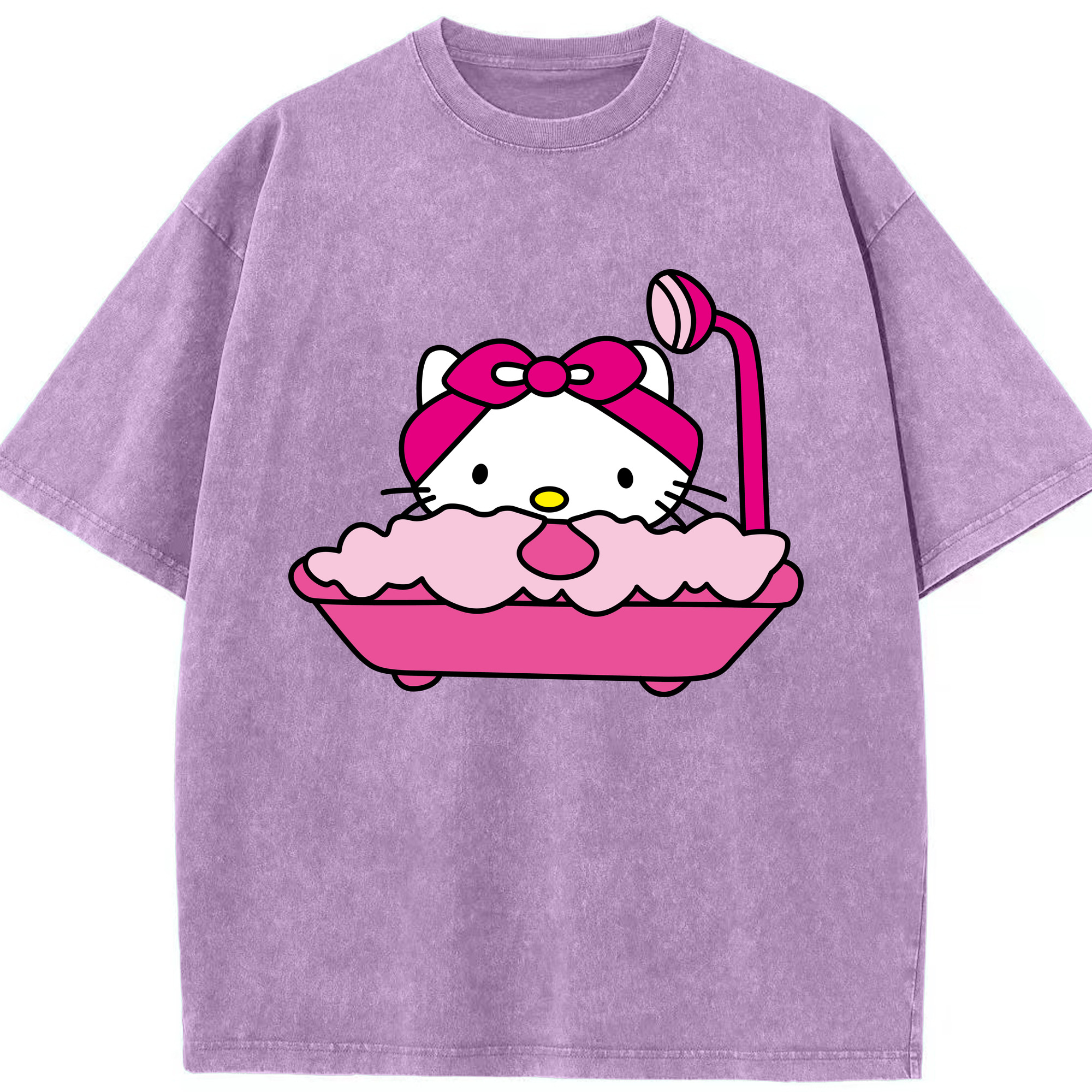 （画像用） Hello Kitty ハローキティ 綿100% ヴィンテージ風 半袖Tシャツ（フロントプリント）