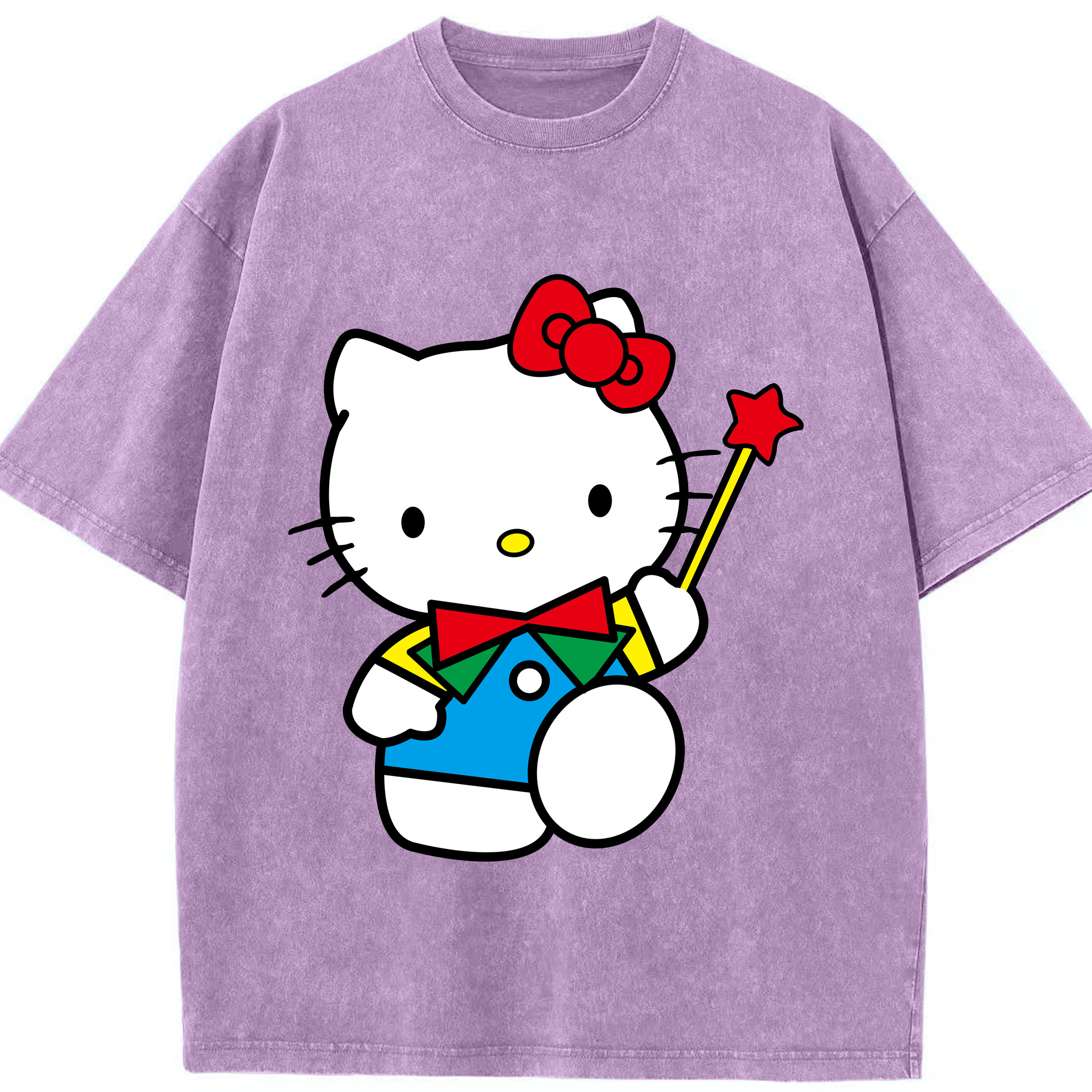 （画像用） Hello Kitty ハローキティ 綿100% ヴィンテージ風 半袖Tシャツ（フロントプリント）