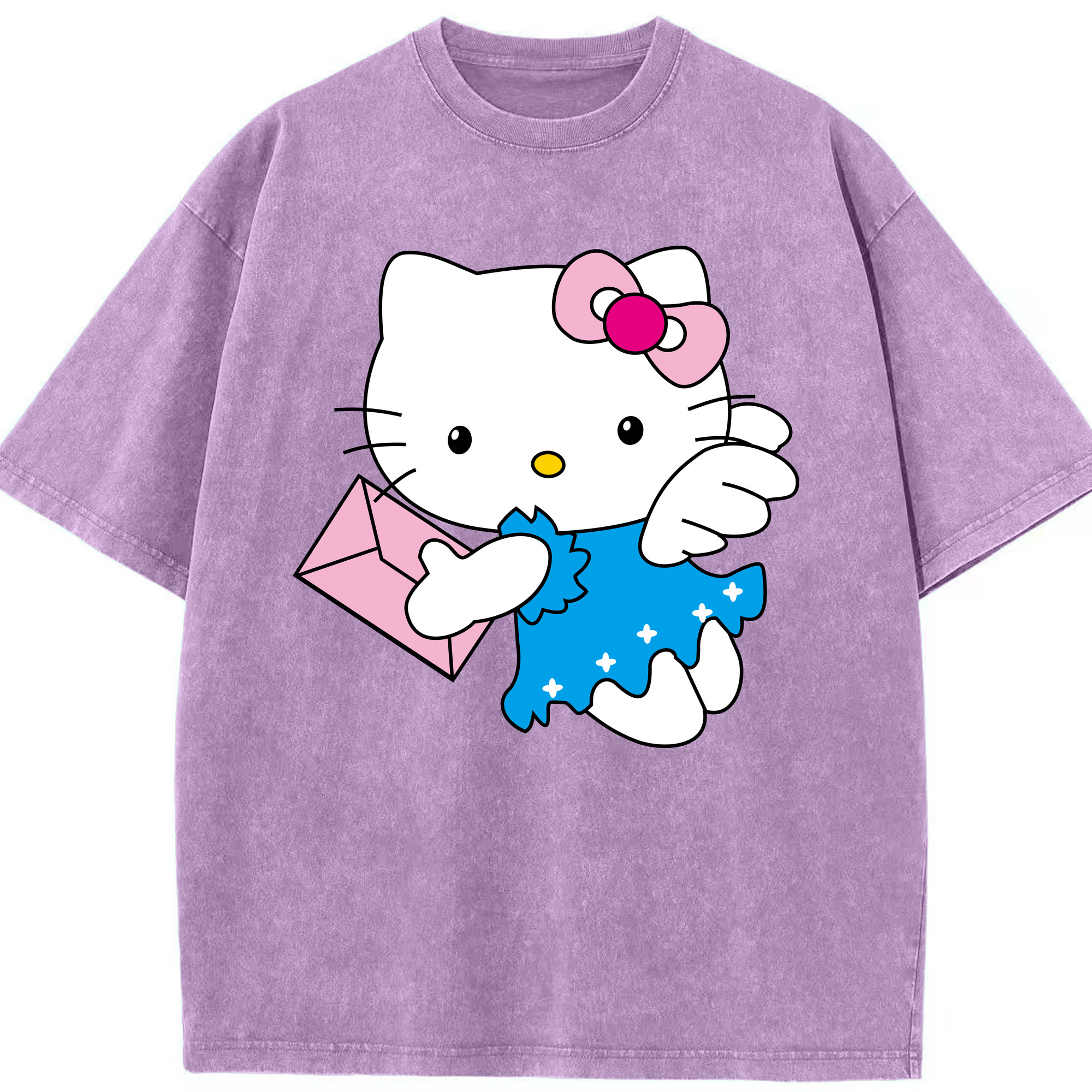 （画像用） Hello Kitty ハローキティ 綿100% ヴィンテージ風 半袖Tシャツ（フロントプリント）