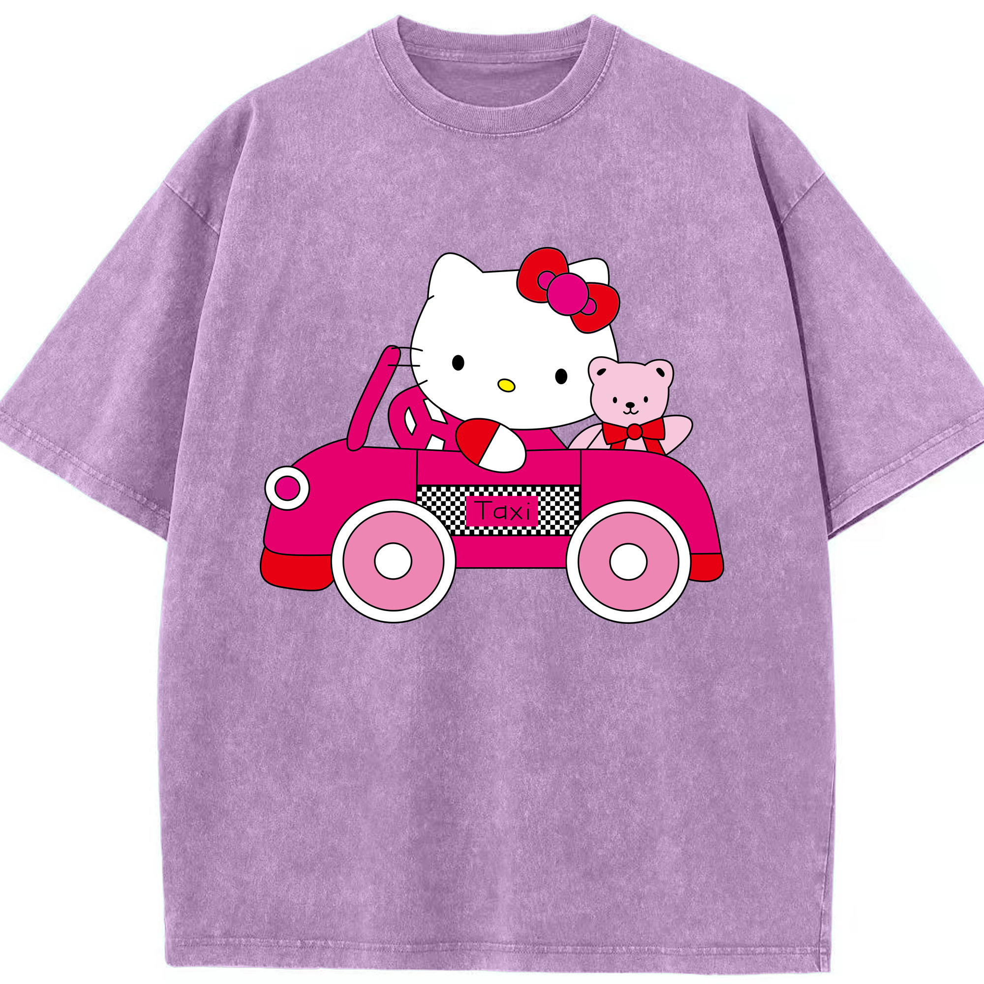 （画像用） Hello Kitty ハローキティ 綿100% ヴィンテージ風 半袖Tシャツ（フロントプリント）