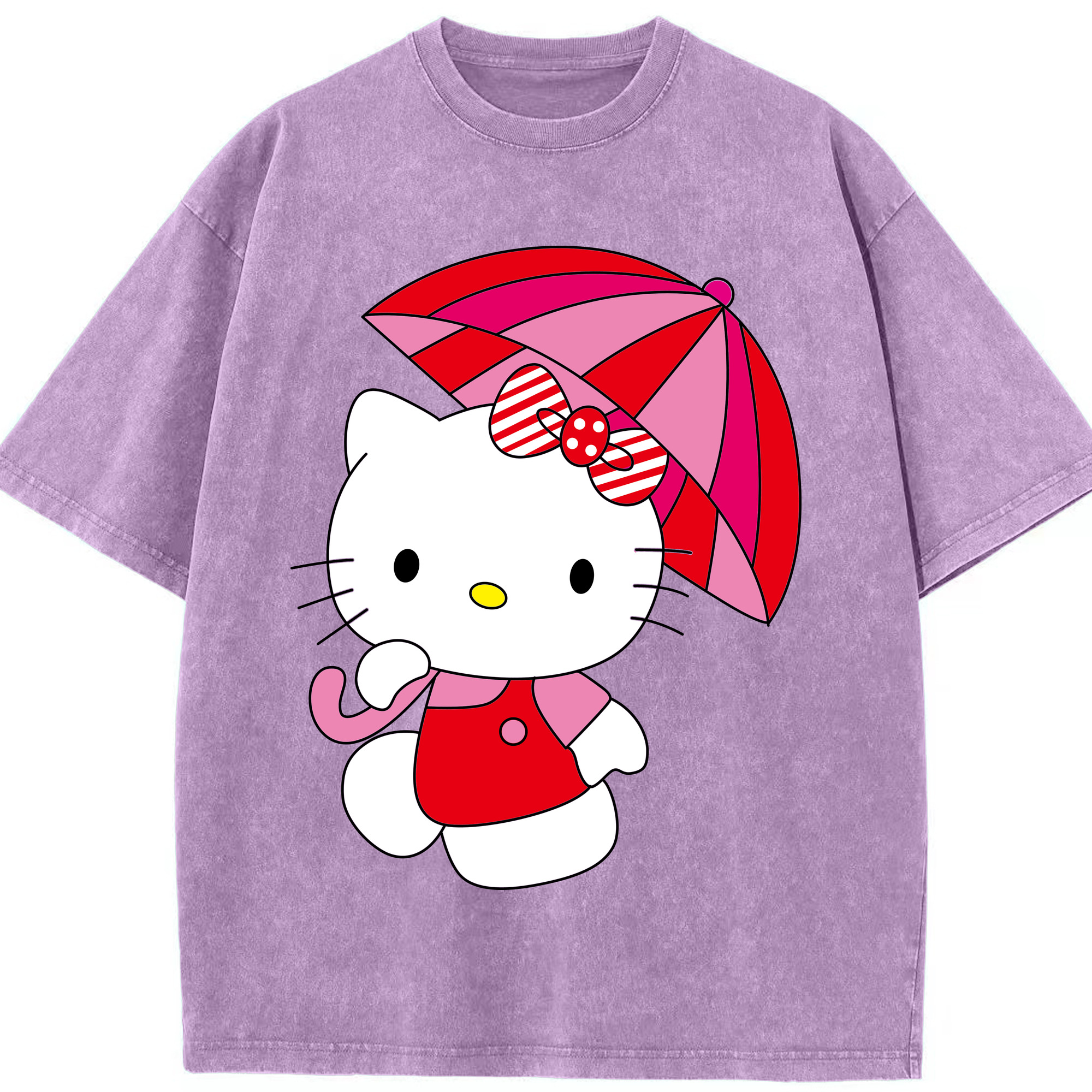 （画像用） Hello Kitty ハローキティ 綿100% ヴィンテージ風 半袖Tシャツ（フロントプリント）