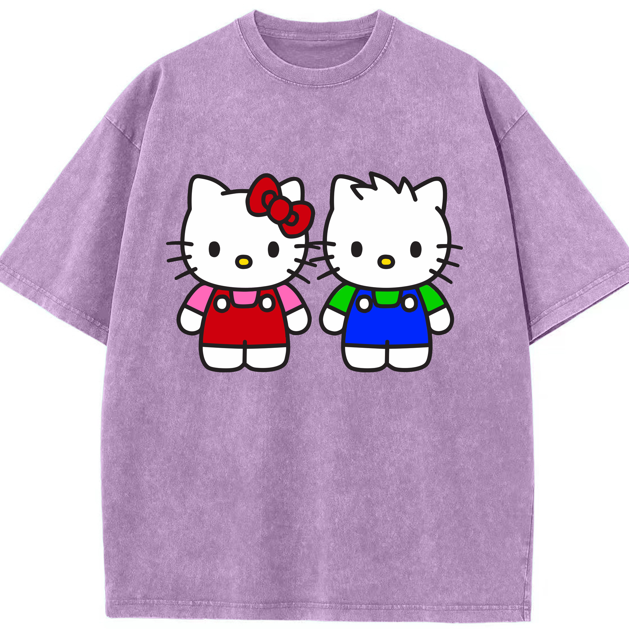 （画像用） Hello Kitty ハローキティ 綿100% ヴィンテージ風 半袖Tシャツ（フロントプリント）