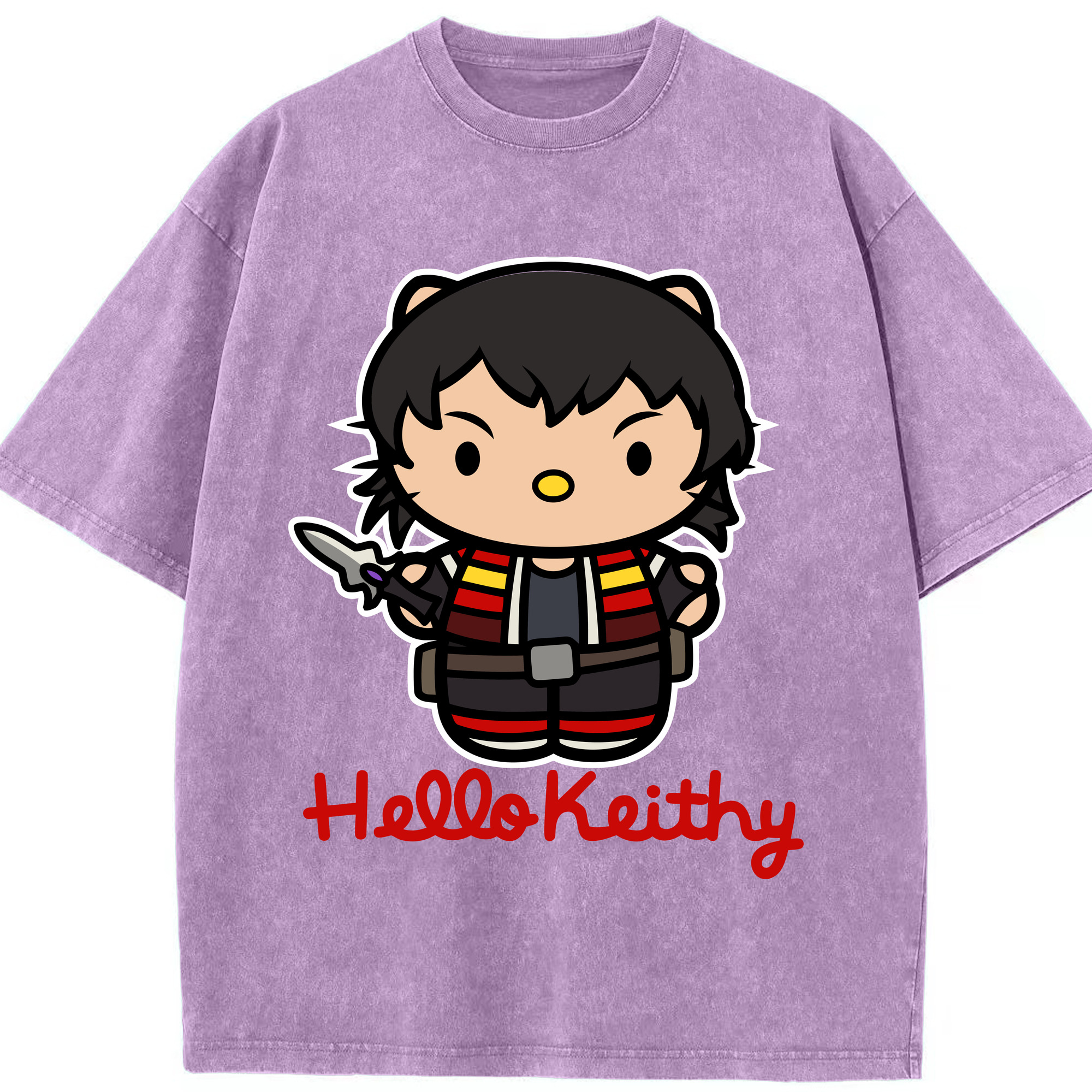 （画像用） Hello Kitty ハローキティ 綿100% ヴィンテージ風 半袖Tシャツ（フロントプリント）