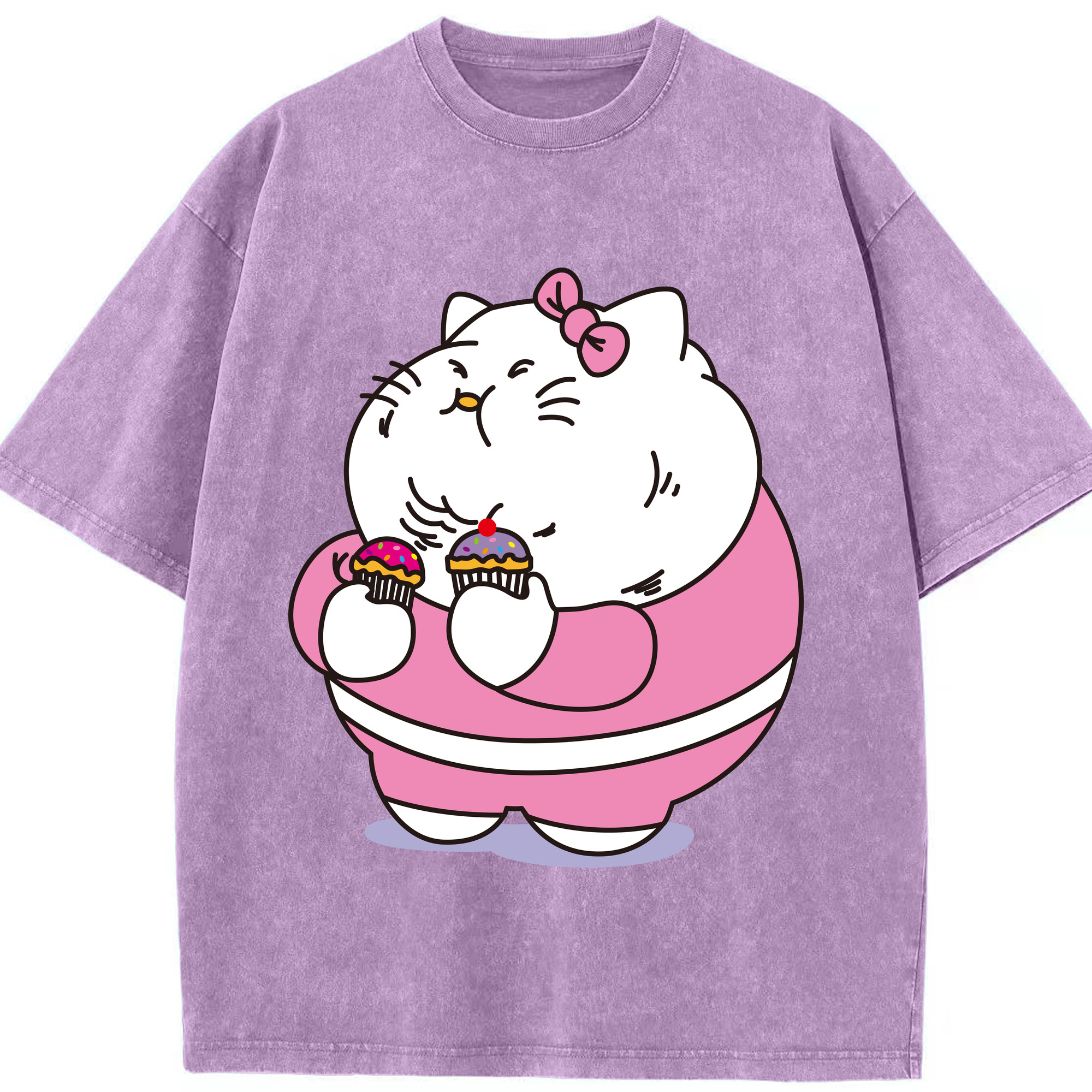 （画像用） Hello Kitty ハローキティ 綿100% ヴィンテージ風 半袖Tシャツ（フロントプリント）