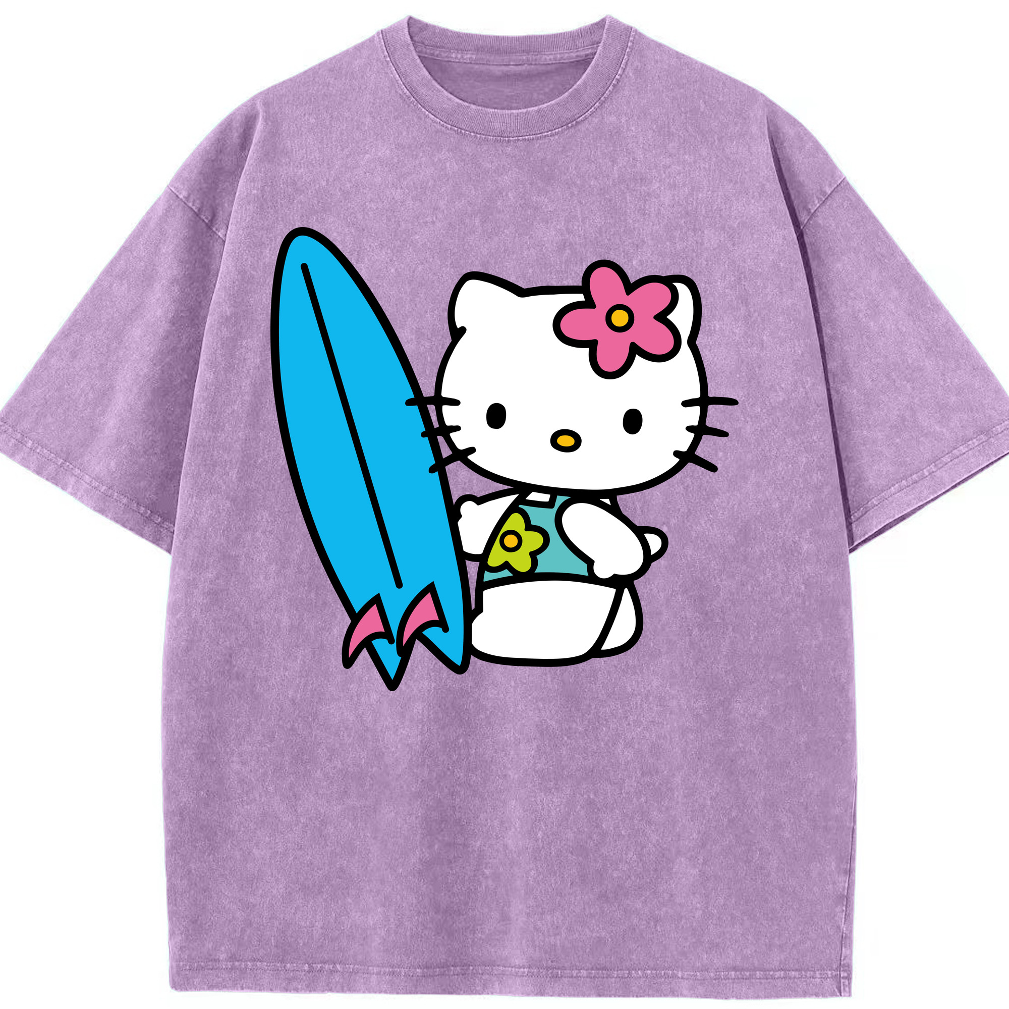 （画像用） Hello Kitty ハローキティ 綿100% ヴィンテージ風 半袖Tシャツ（フロントプリント）