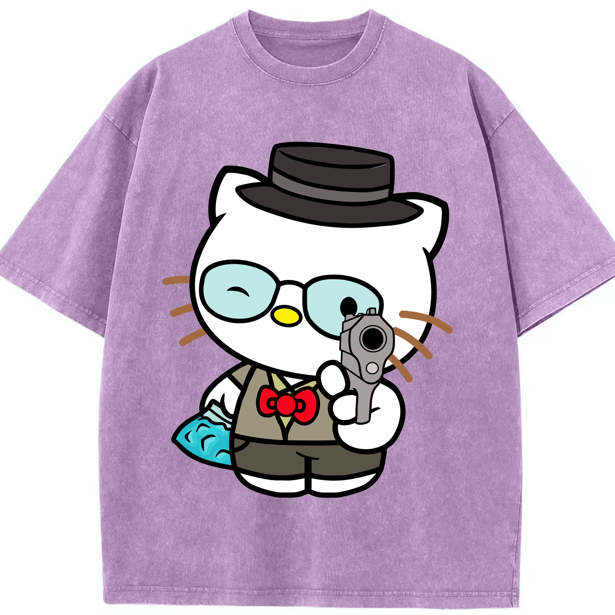 （画像用） Hello Kitty ハローキティ 綿100% ヴィンテージ風 半袖Tシャツ（フロントプリント）