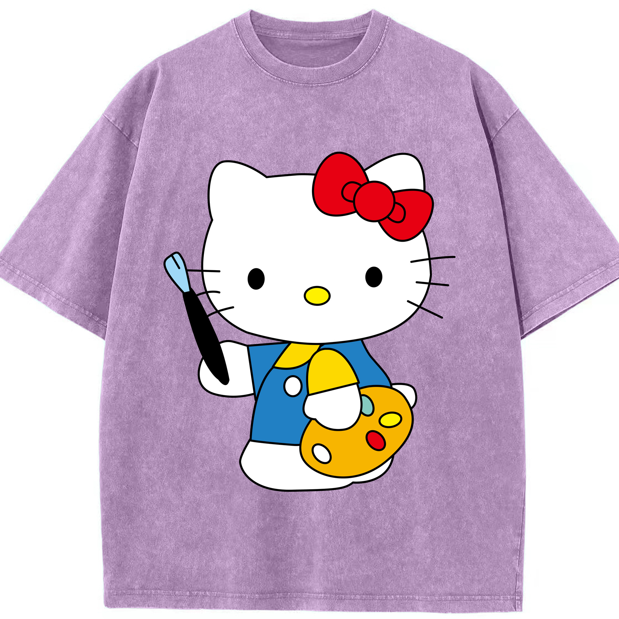 （画像用） Hello Kitty ハローキティ 綿100% ヴィンテージ風 半袖Tシャツ（フロントプリント）