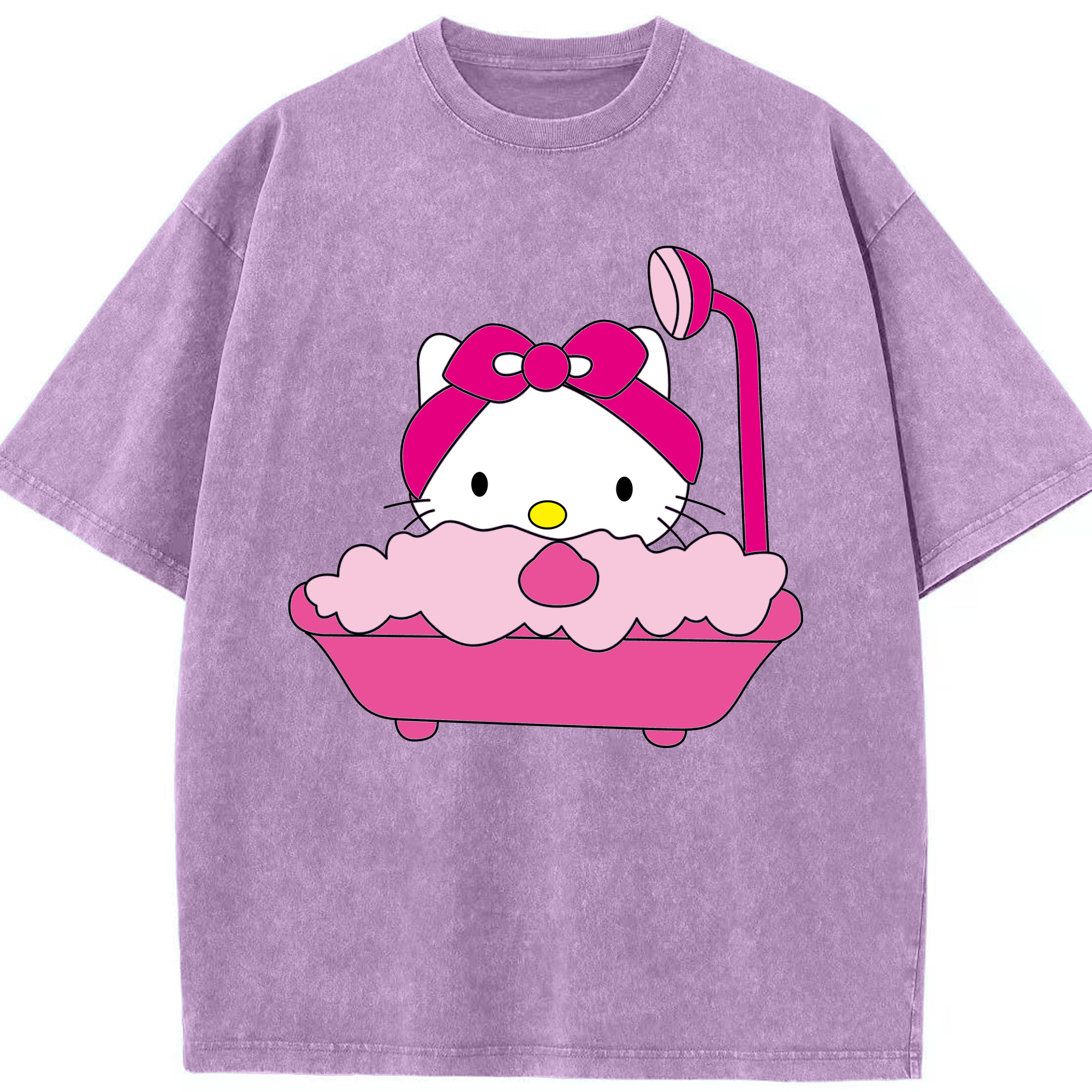 （画像用） Hello Kitty ハローキティ 綿100% ヴィンテージ風 半袖Tシャツ（フロントプリント）