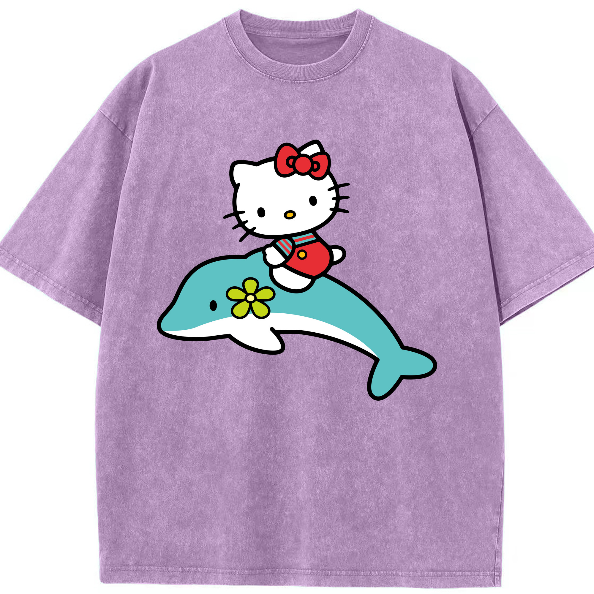 （画像用） Hello Kitty ハローキティ 綿100% ヴィンテージ風 半袖Tシャツ（フロントプリント）