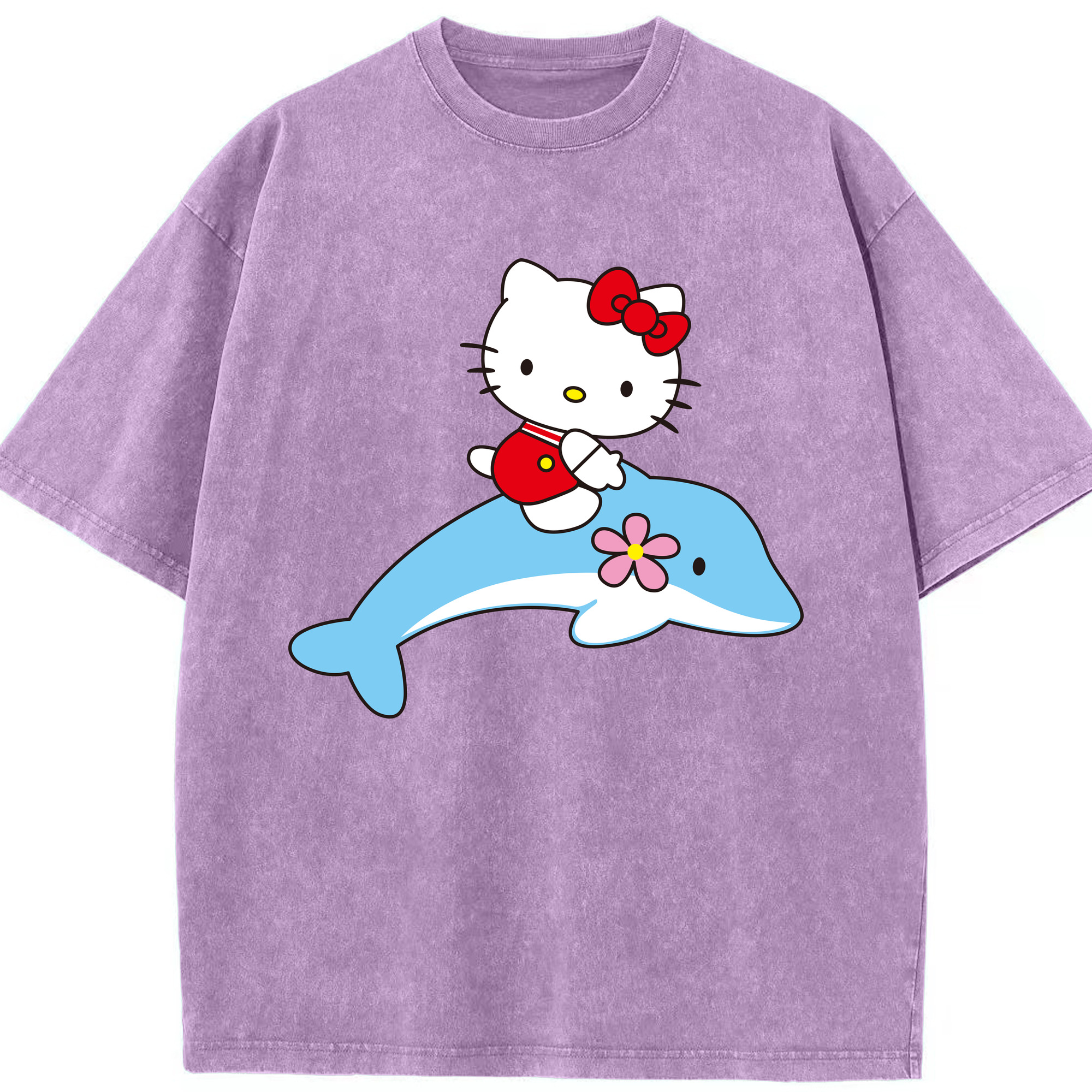 （画像用） Hello Kitty ハローキティ 綿100% ヴィンテージ風 半袖Tシャツ（フロントプリント）