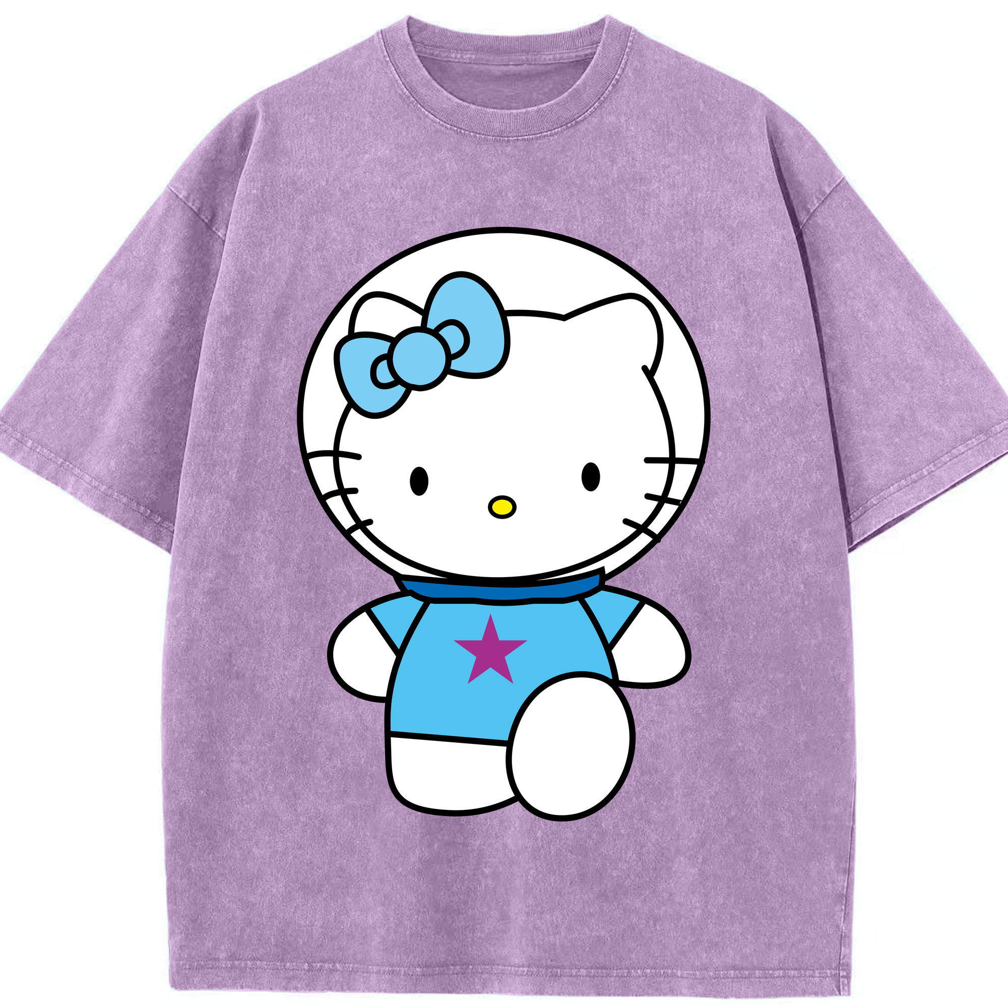 （画像用） Hello Kitty ハローキティ 綿100% ヴィンテージ風 半袖Tシャツ（フロントプリント）