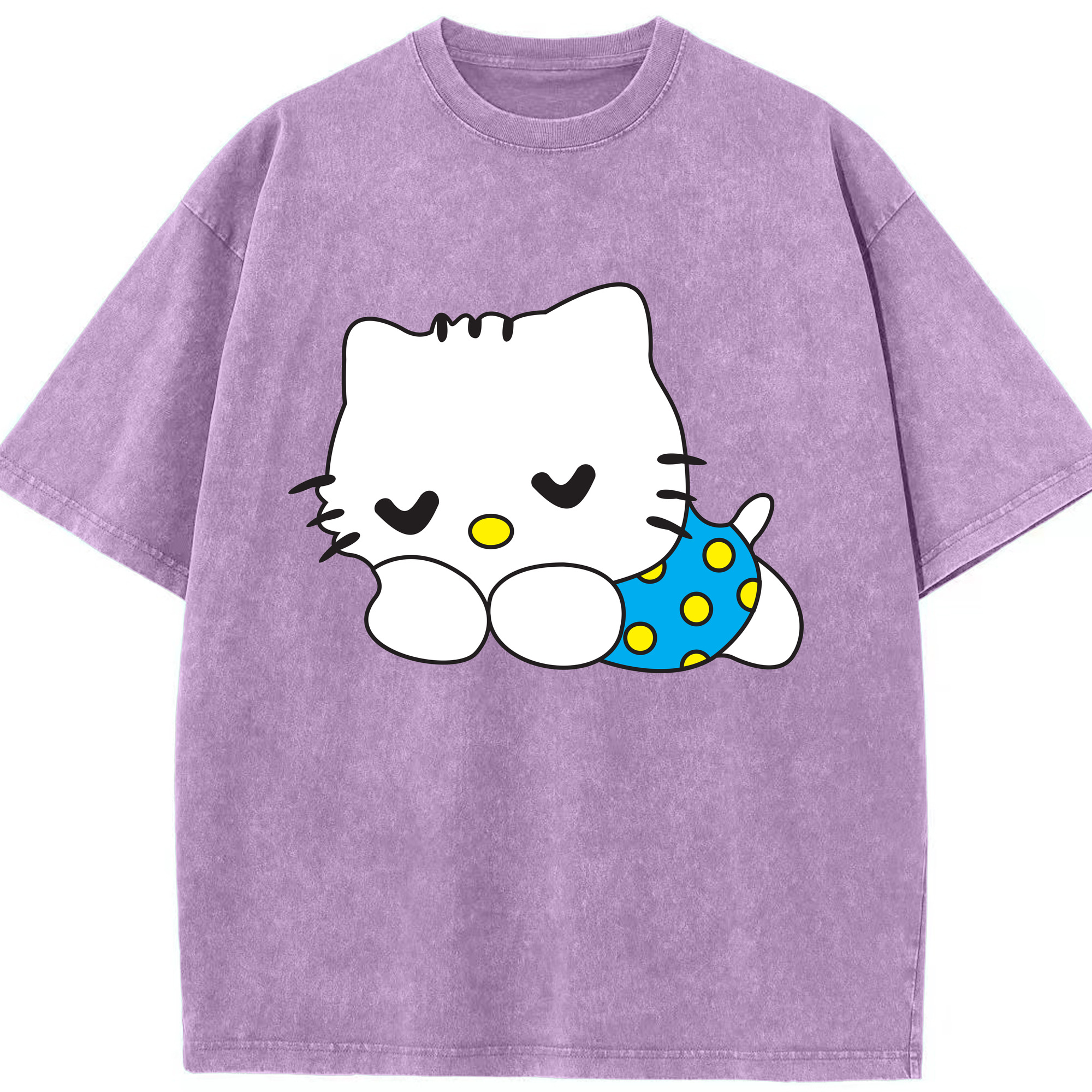 （画像用） Hello Kitty ハローキティ 綿100% ヴィンテージ風 半袖Tシャツ（フロントプリント）